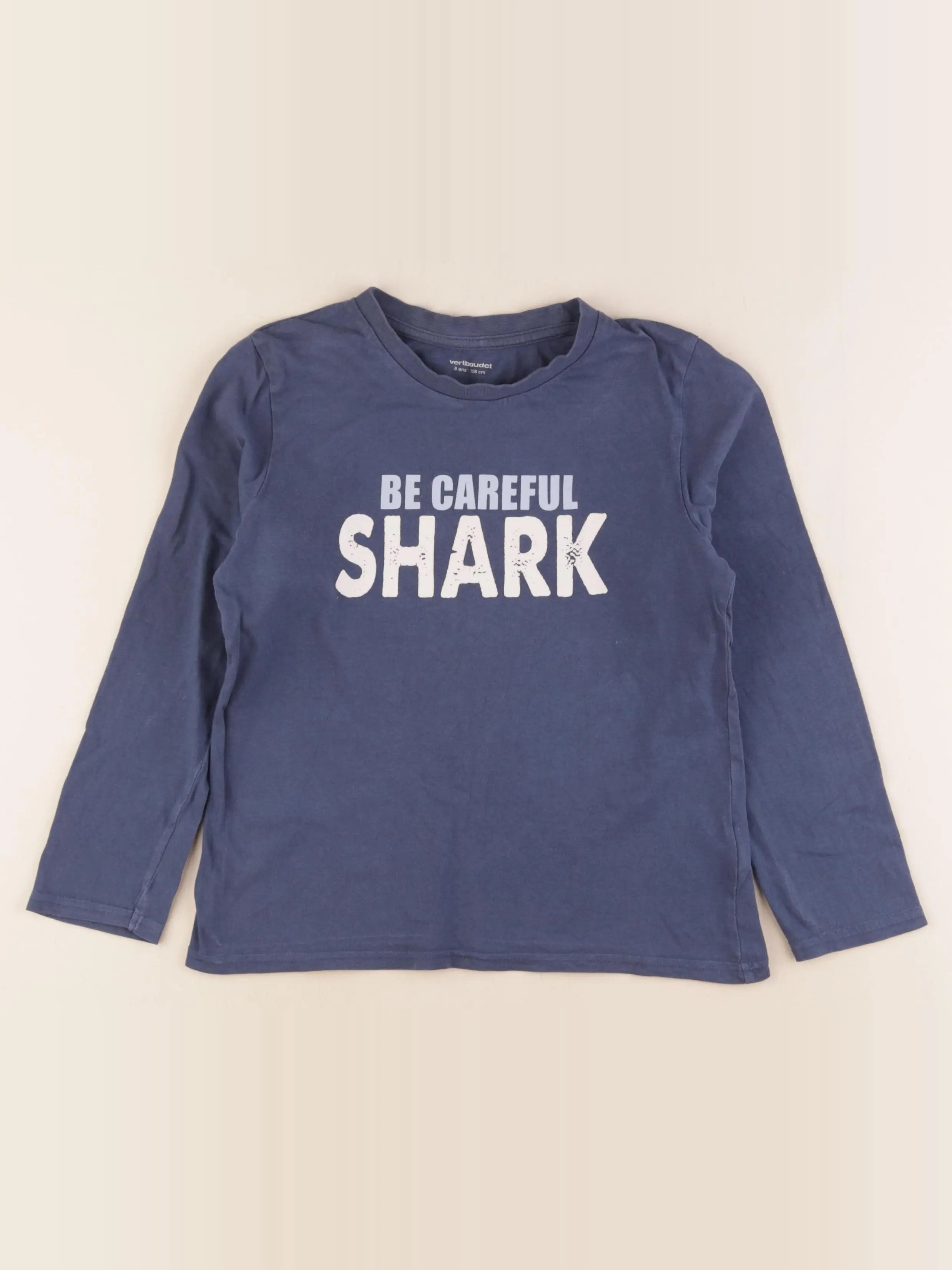 Vertbaudet - tee-shirt bleu - 8 ans