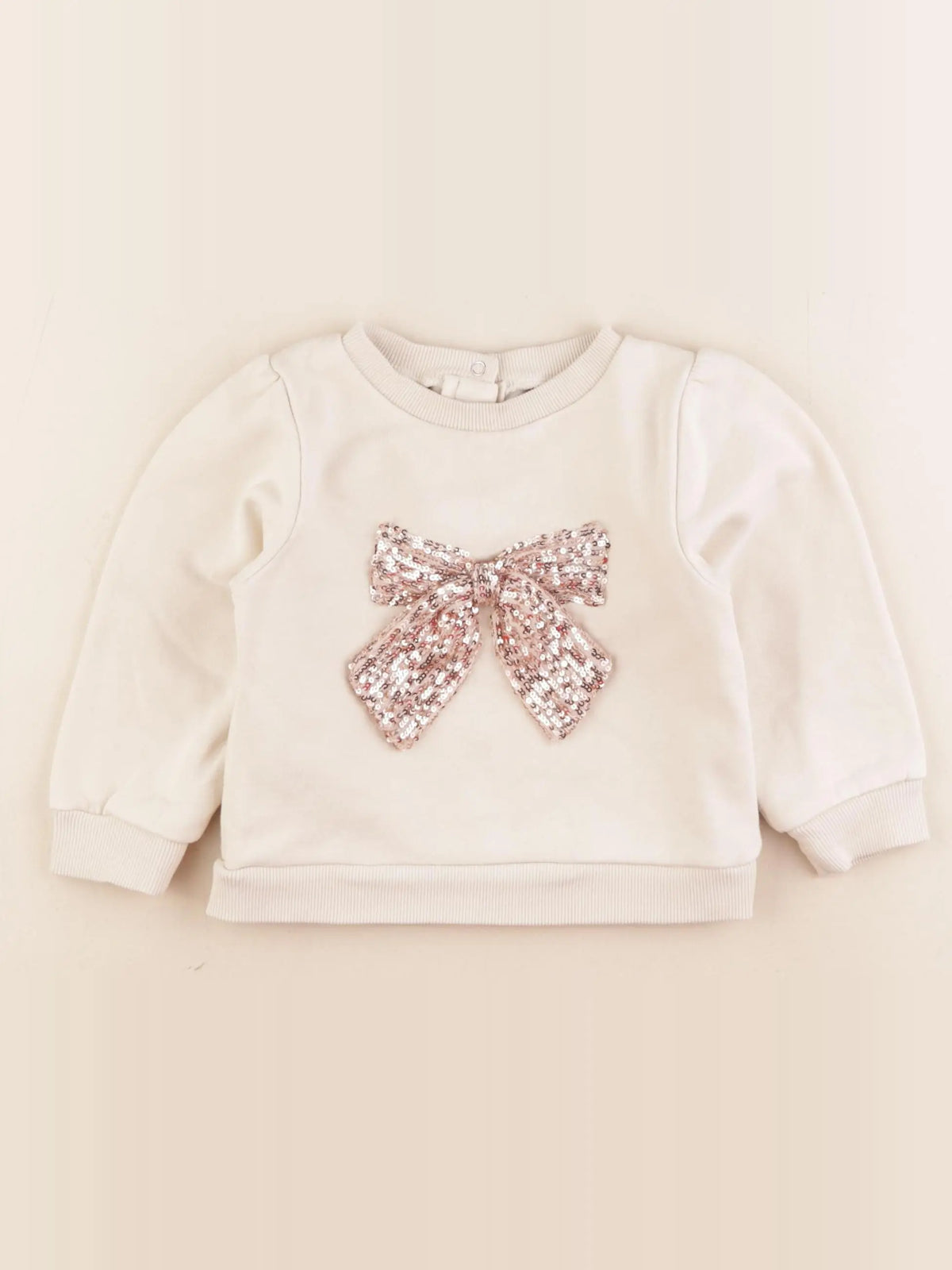 Vertbaudet - sweat beige - 24 mois