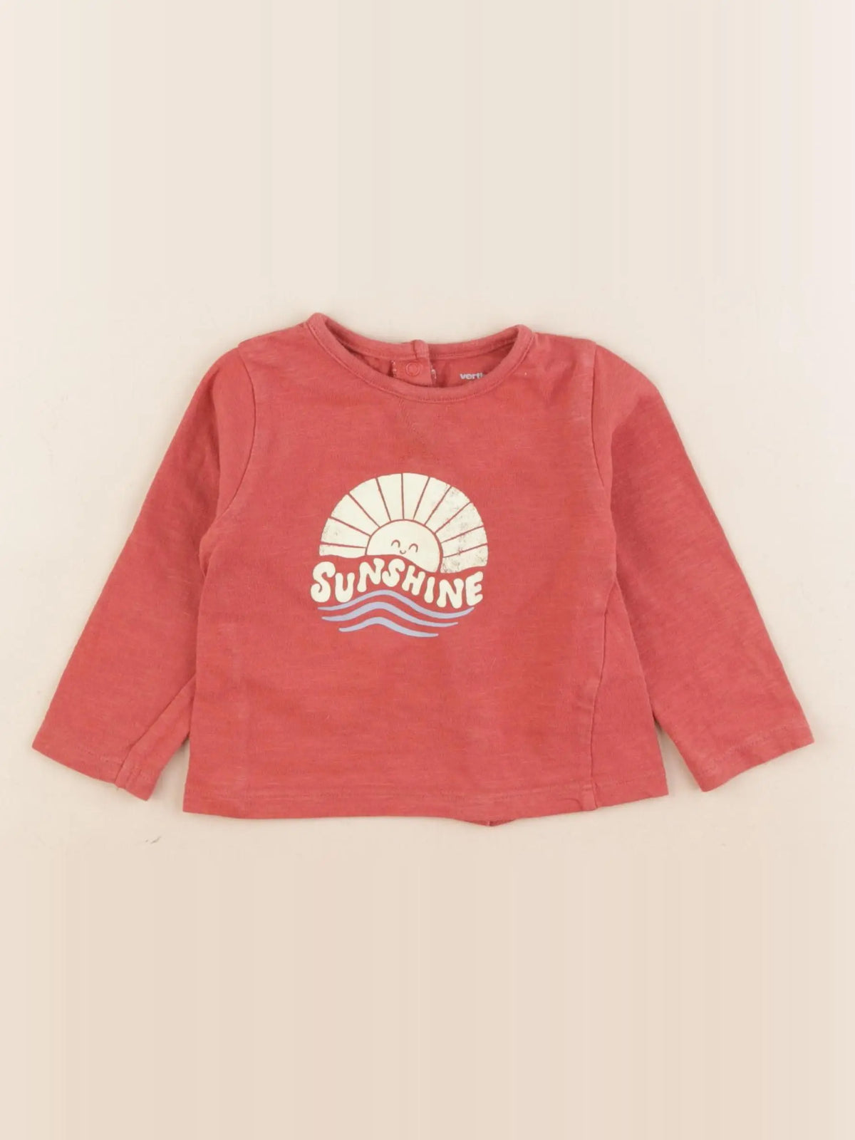 Vertbaudet - tee-shirt rouge - 9 mois