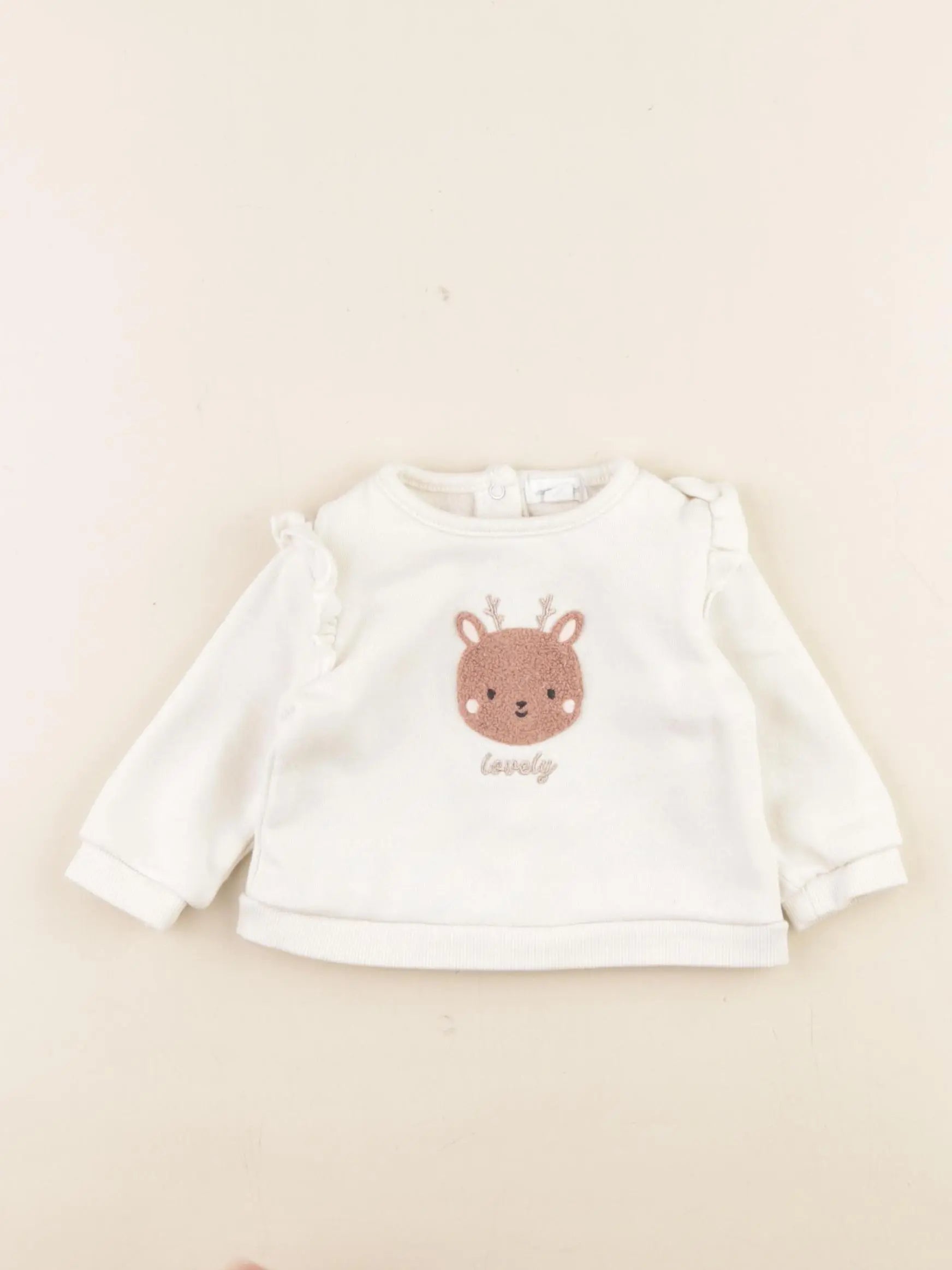 Vertbaudet - sweat beige, bronze - 3 mois