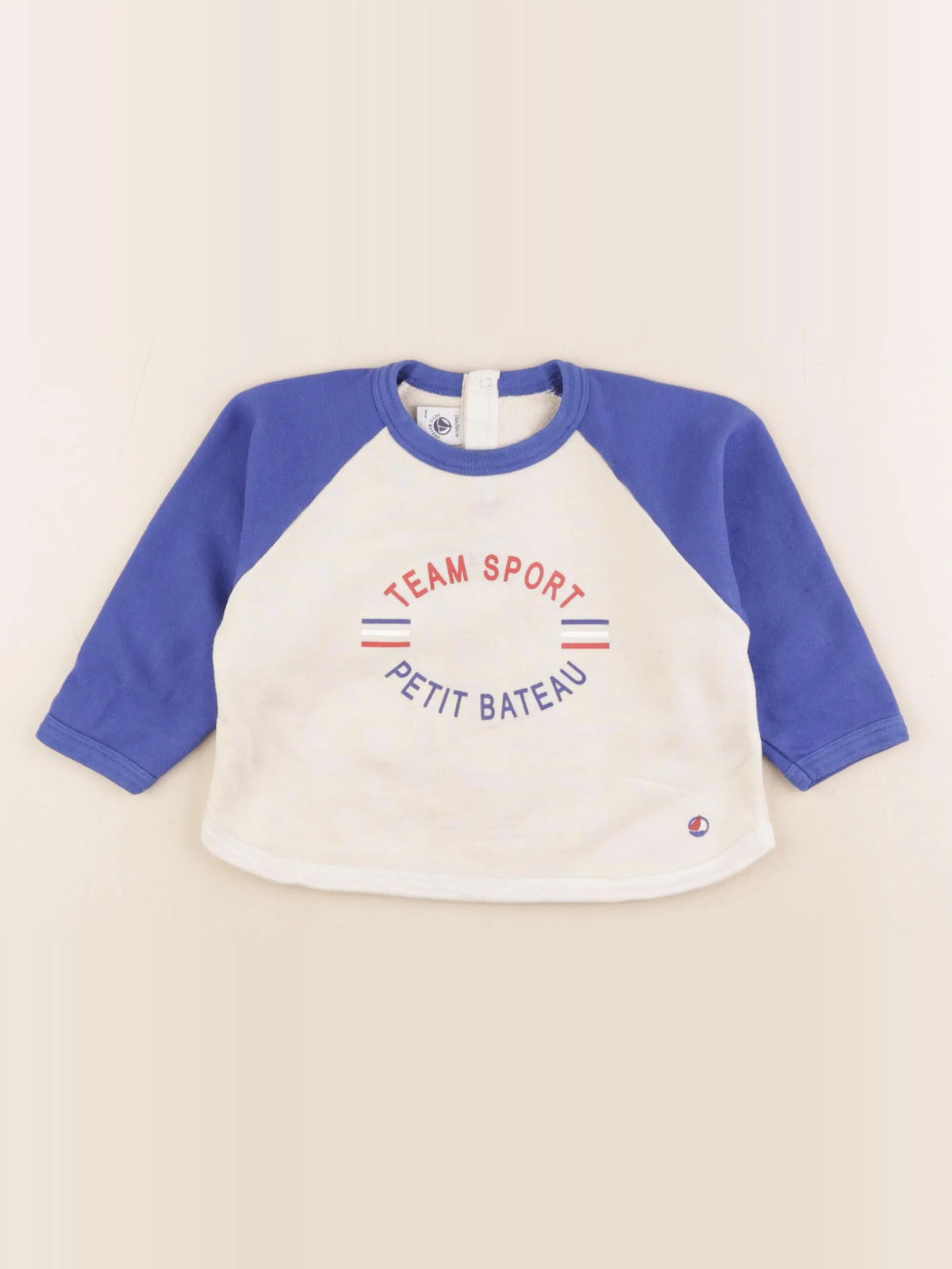 Petit Bateau - sweat beige, bleu - 24 mois