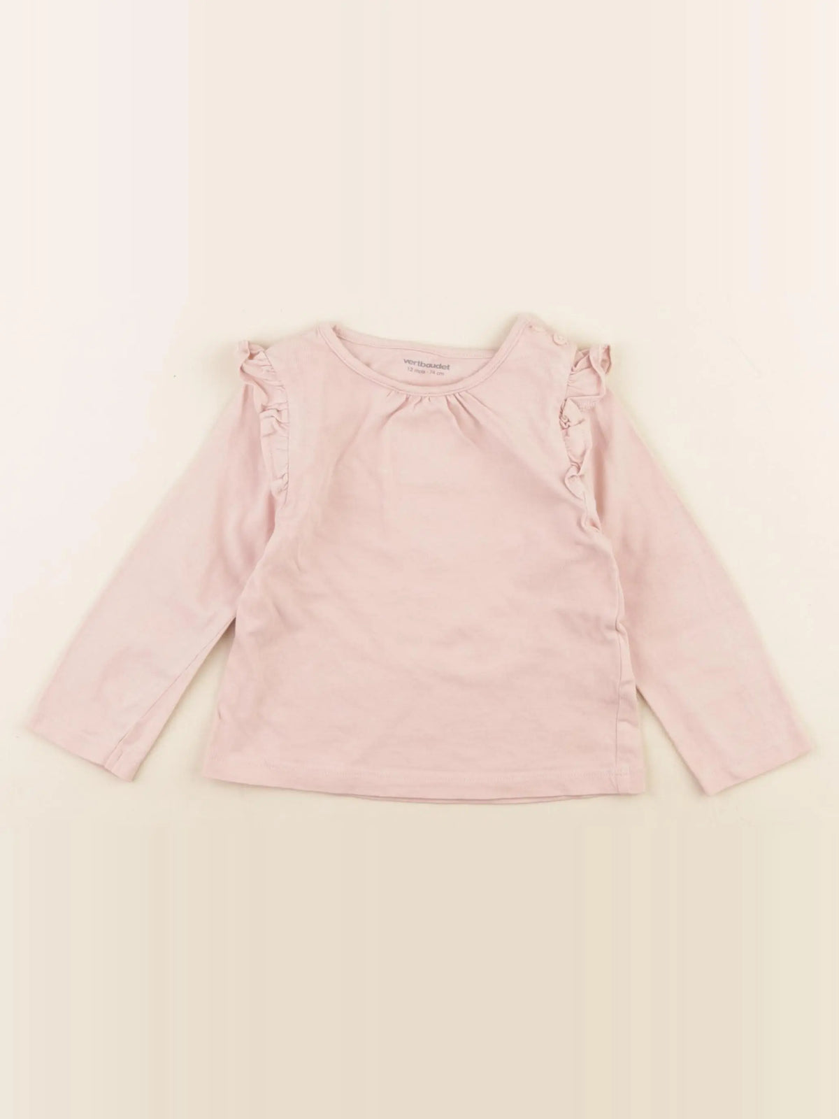 Vertbaudet - tee-shirt rose - 12 mois