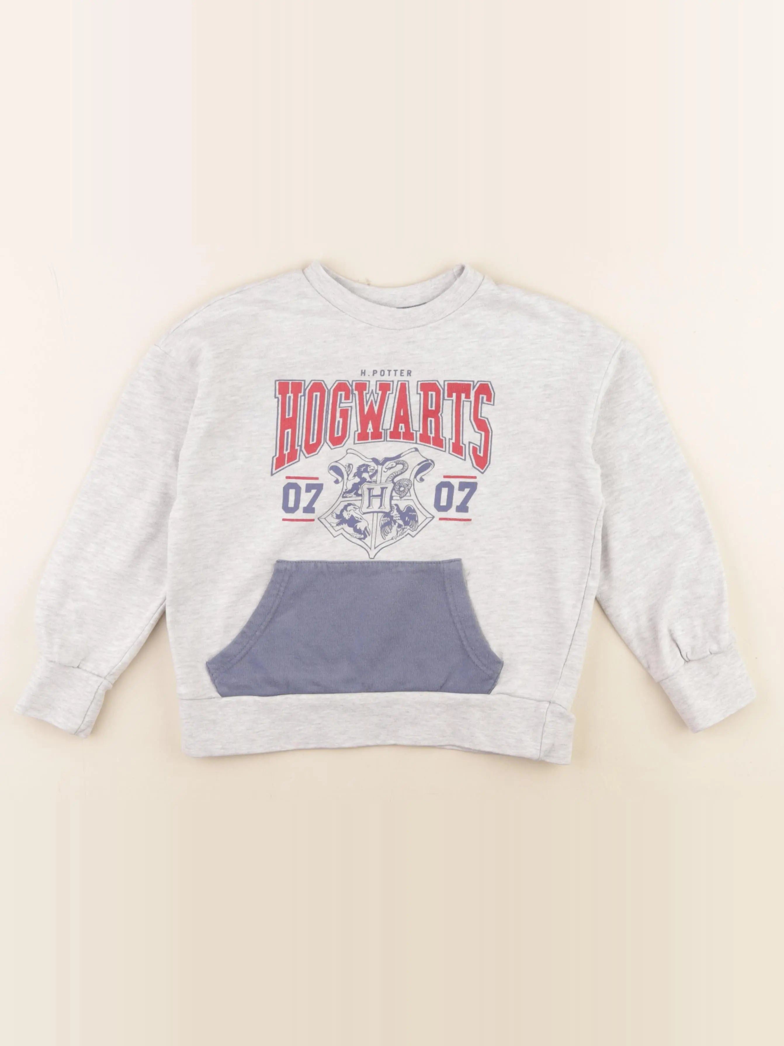 Vertbaudet - sweat bleu, gris - 6 ans