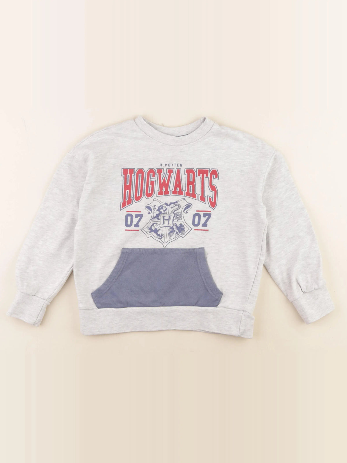 Vertbaudet - sweat bleu, gris - 6 ans