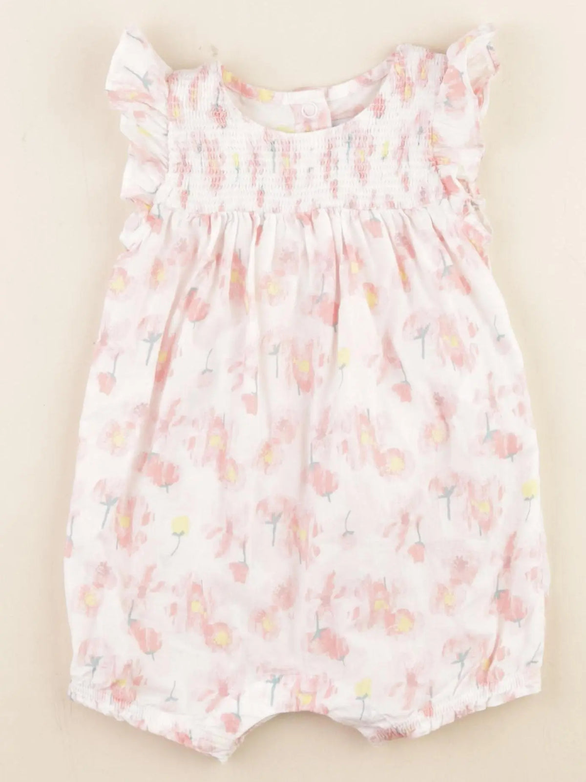 Petit Bateau - combinaison blanc, rose - 6 mois