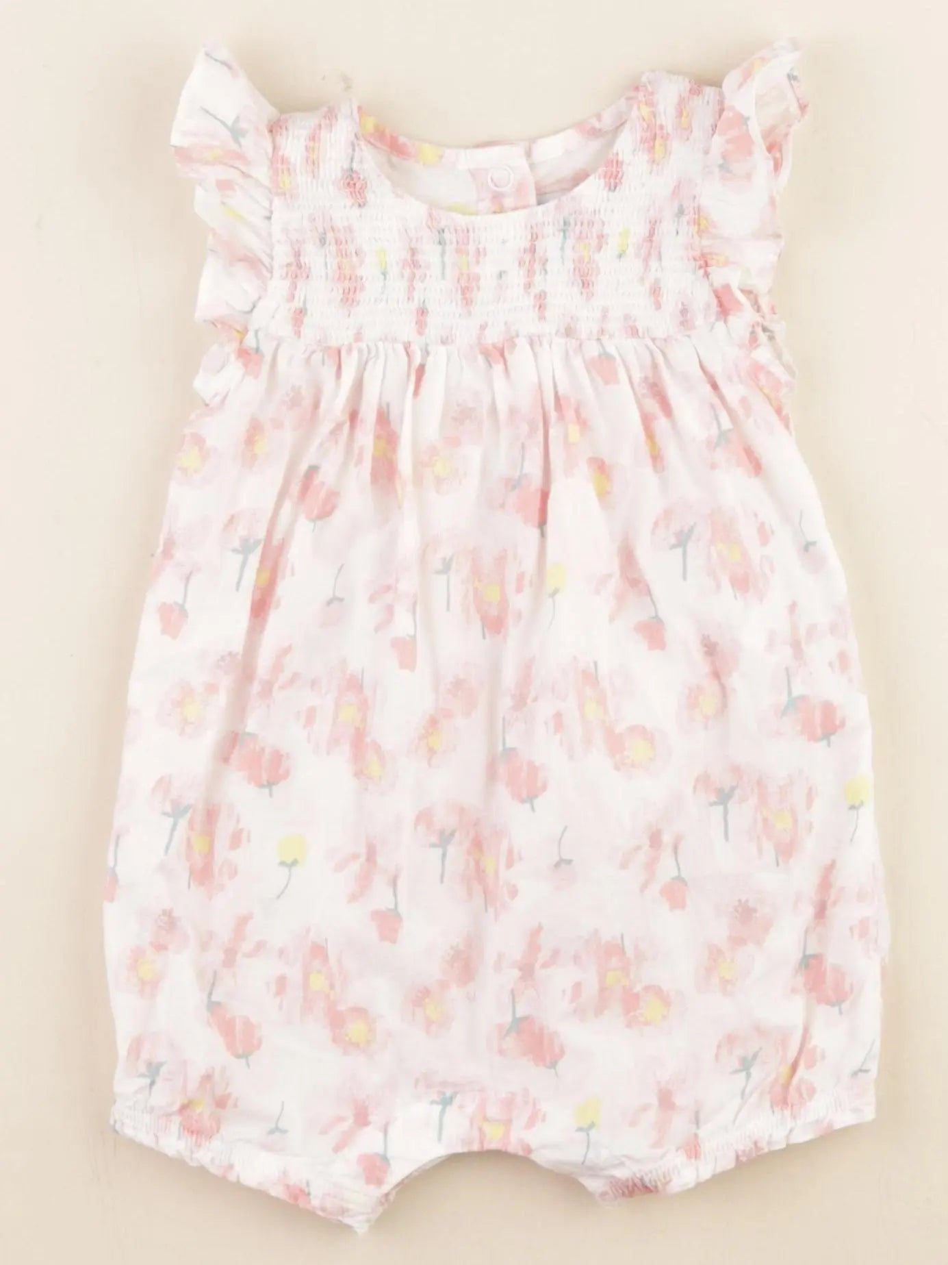 Petit Bateau - combinaison blanc, rose - 6 mois