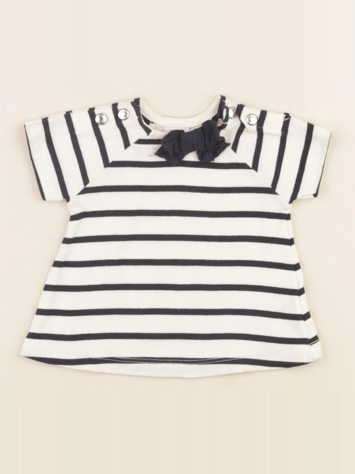 Petit Bateau - tee-shirt blanc, bleu - 3 mois