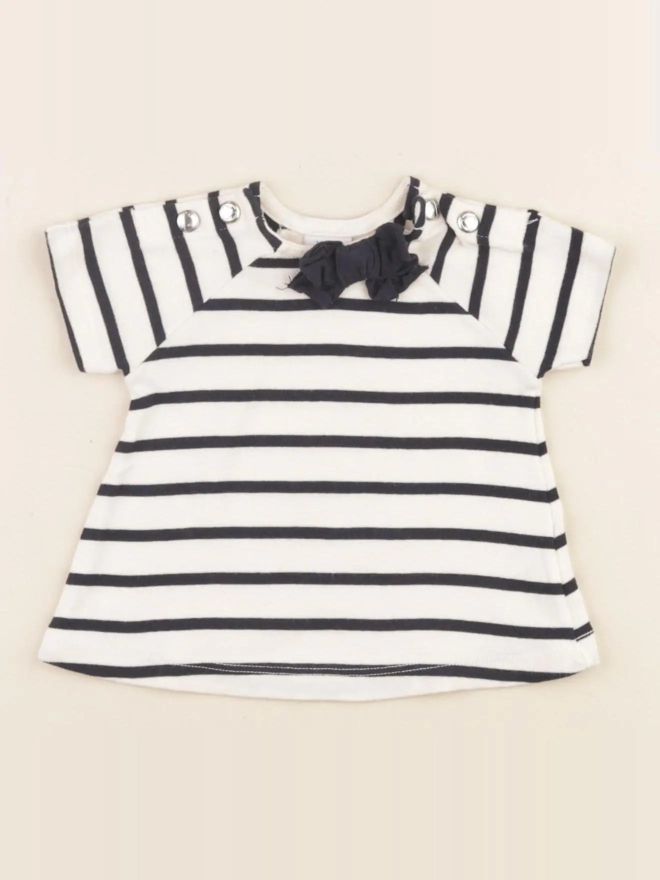 Petit Bateau - tee-shirt blanc, bleu - 3 mois