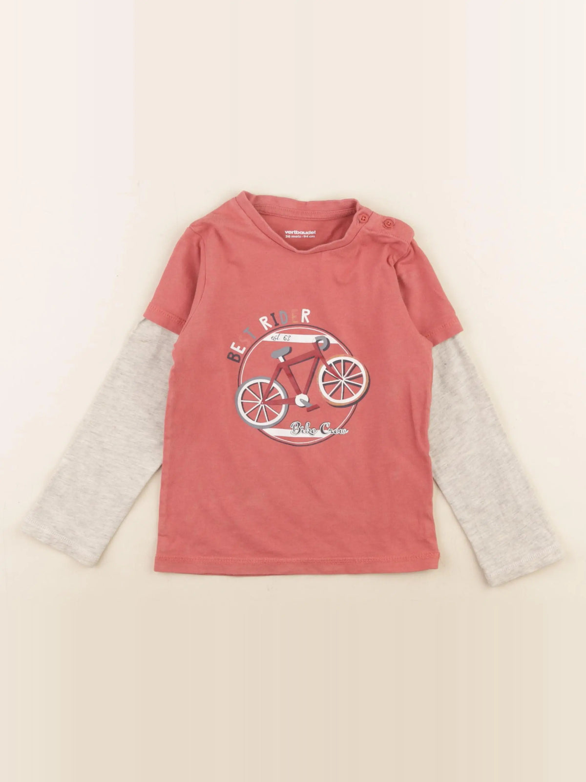 Vertbaudet - tee-shirt rouge - 36 mois