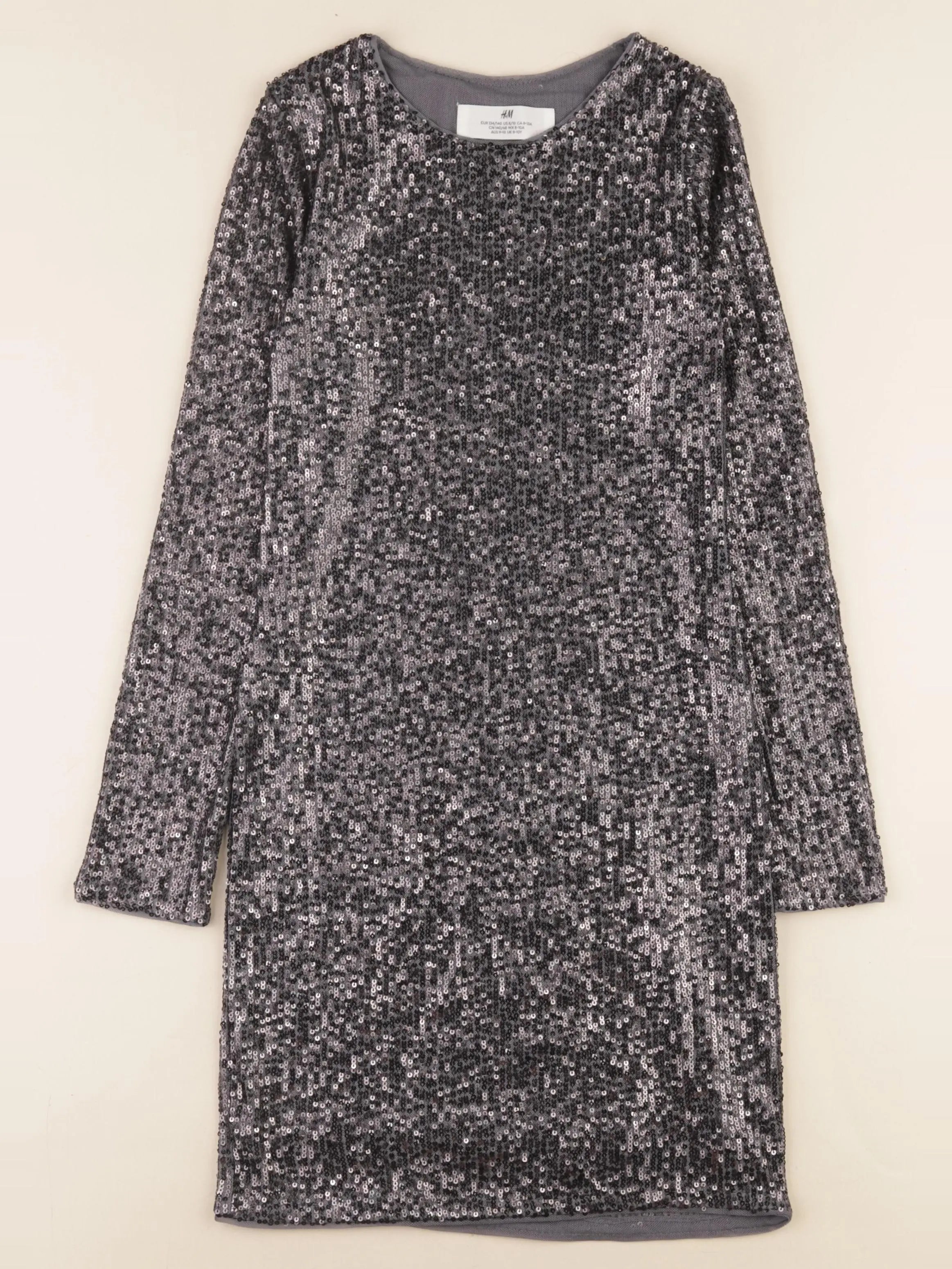 H&M - robe argent - 8/10 ans
