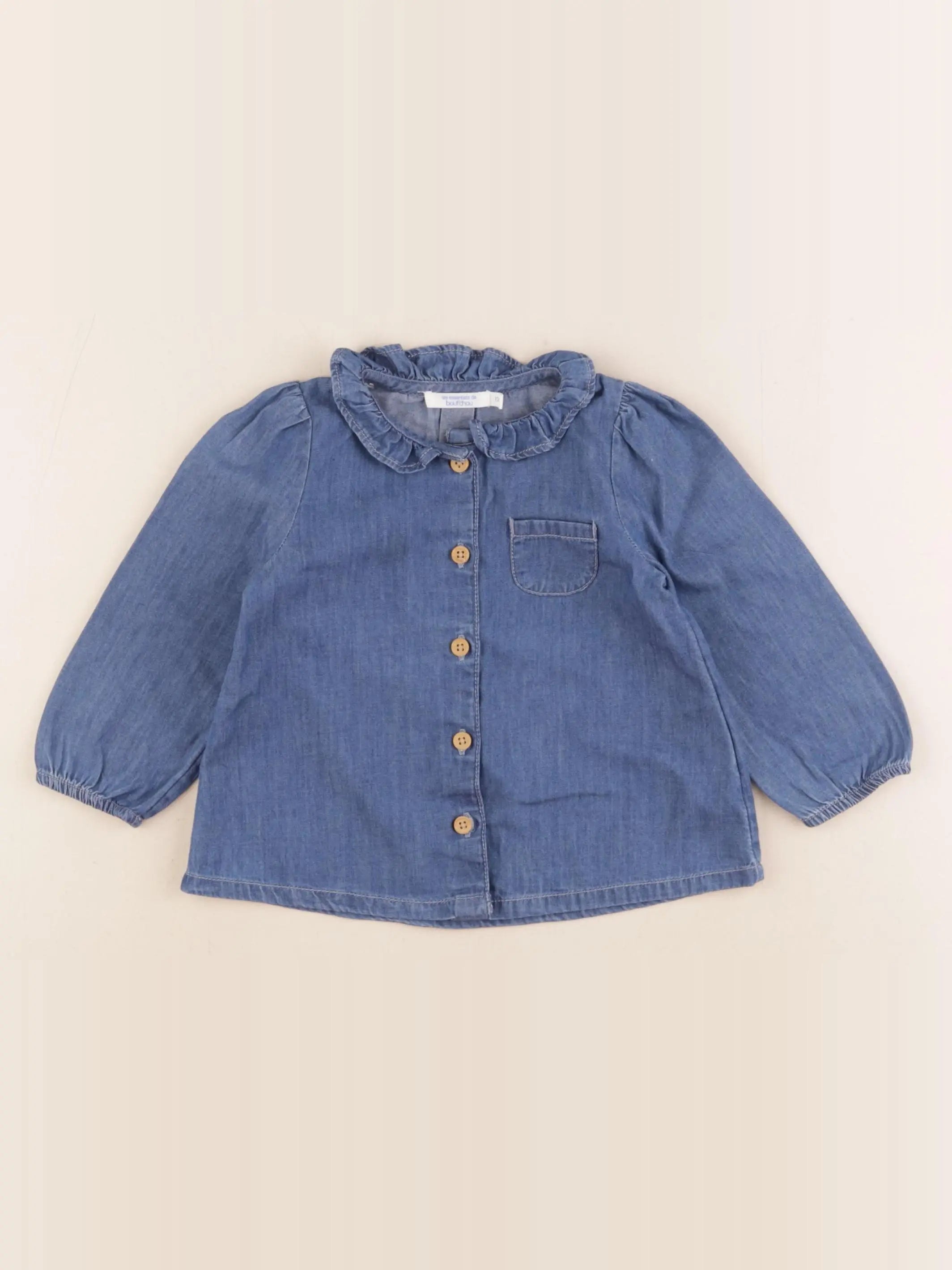 Boutchou - blouse bleu - 12 mois