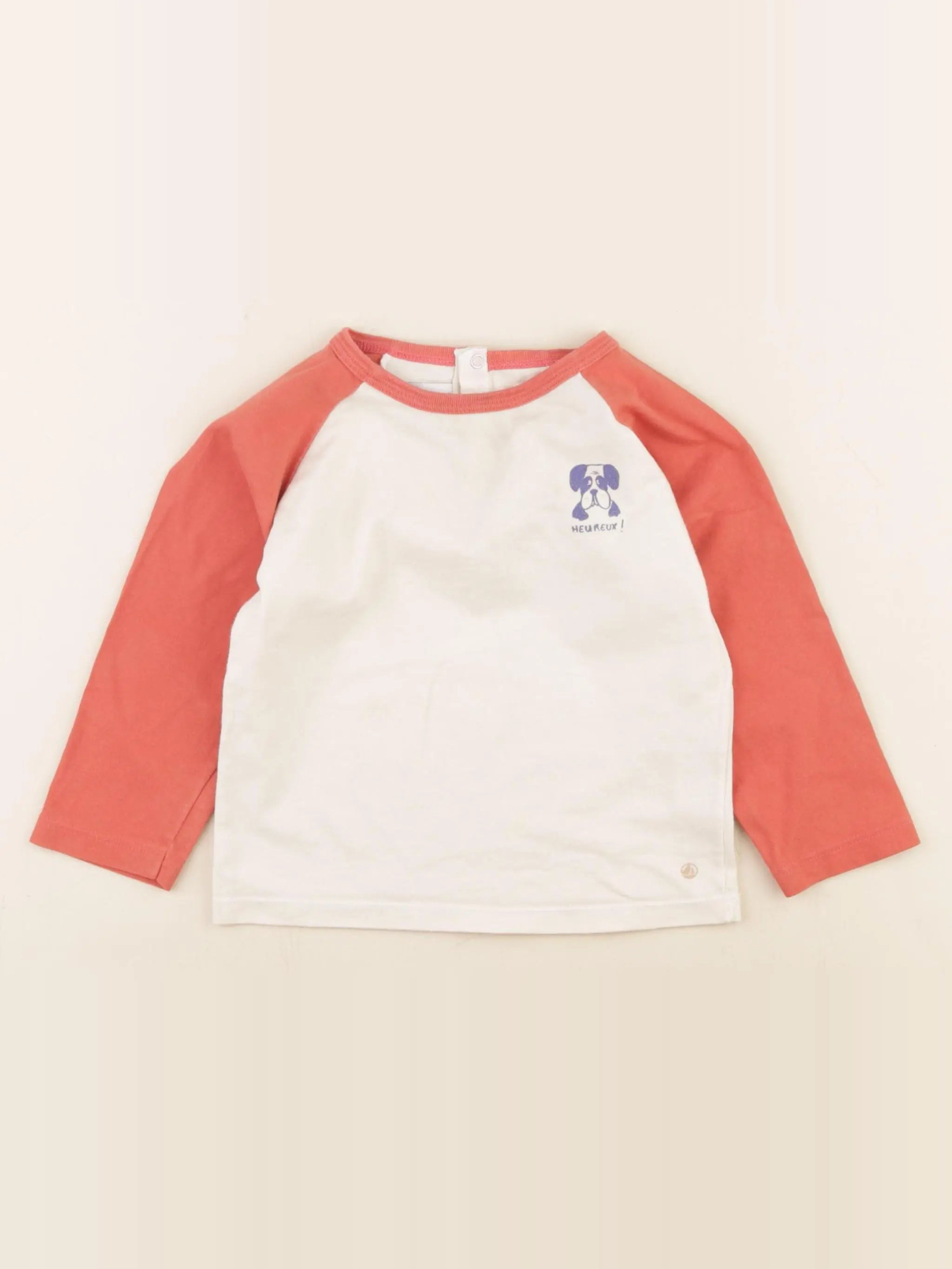 Petit Bateau - tee-shirt beige, orange - 24 mois