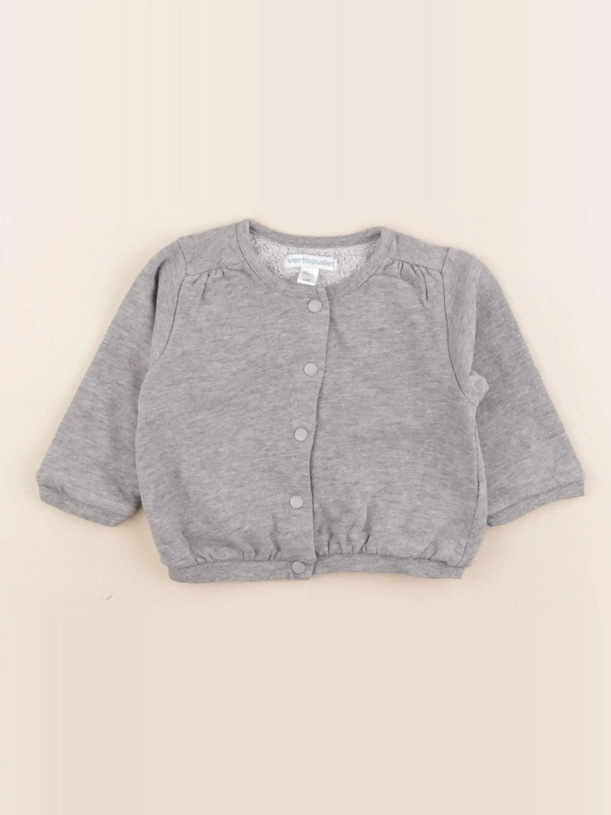 Vertbaudet - sweat gris - 12 mois