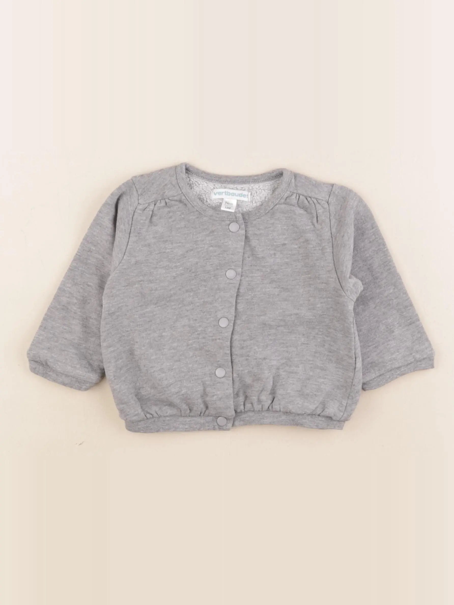 Vertbaudet - sweat gris - 12 mois