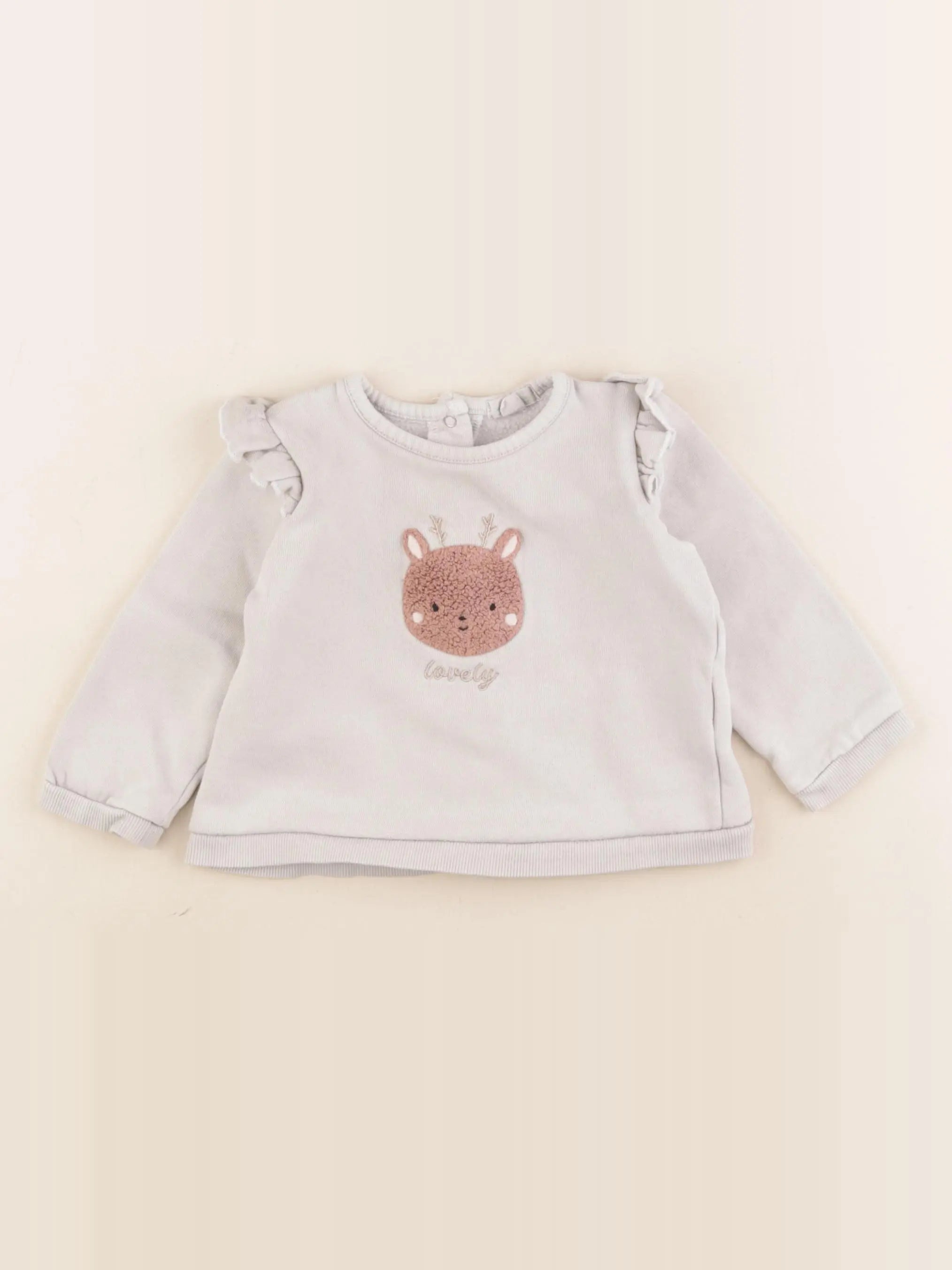 Vertbaudet - sweat gris, or - 18 mois