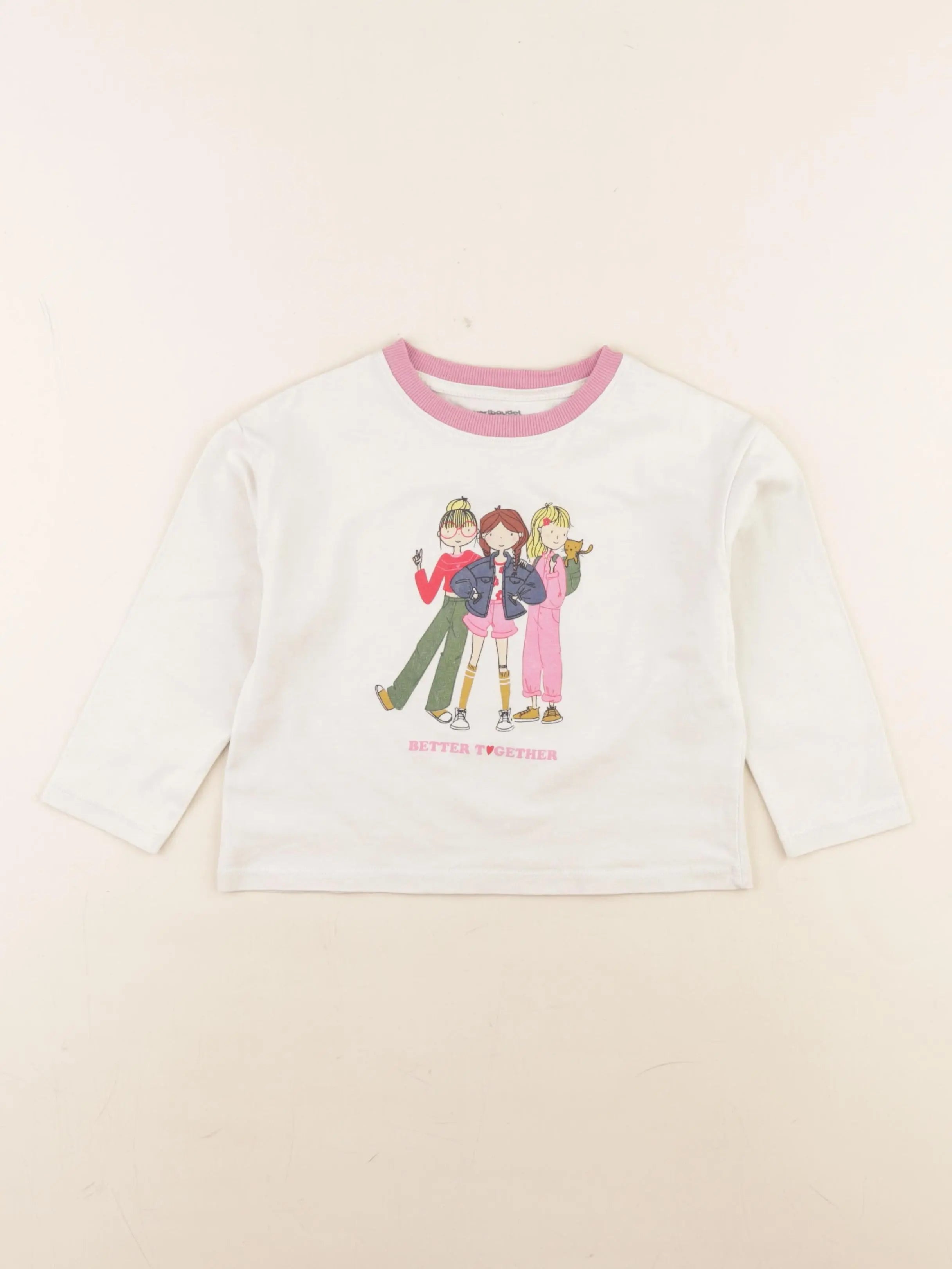 Vertbaudet - tee-shirt beige - 4 ans