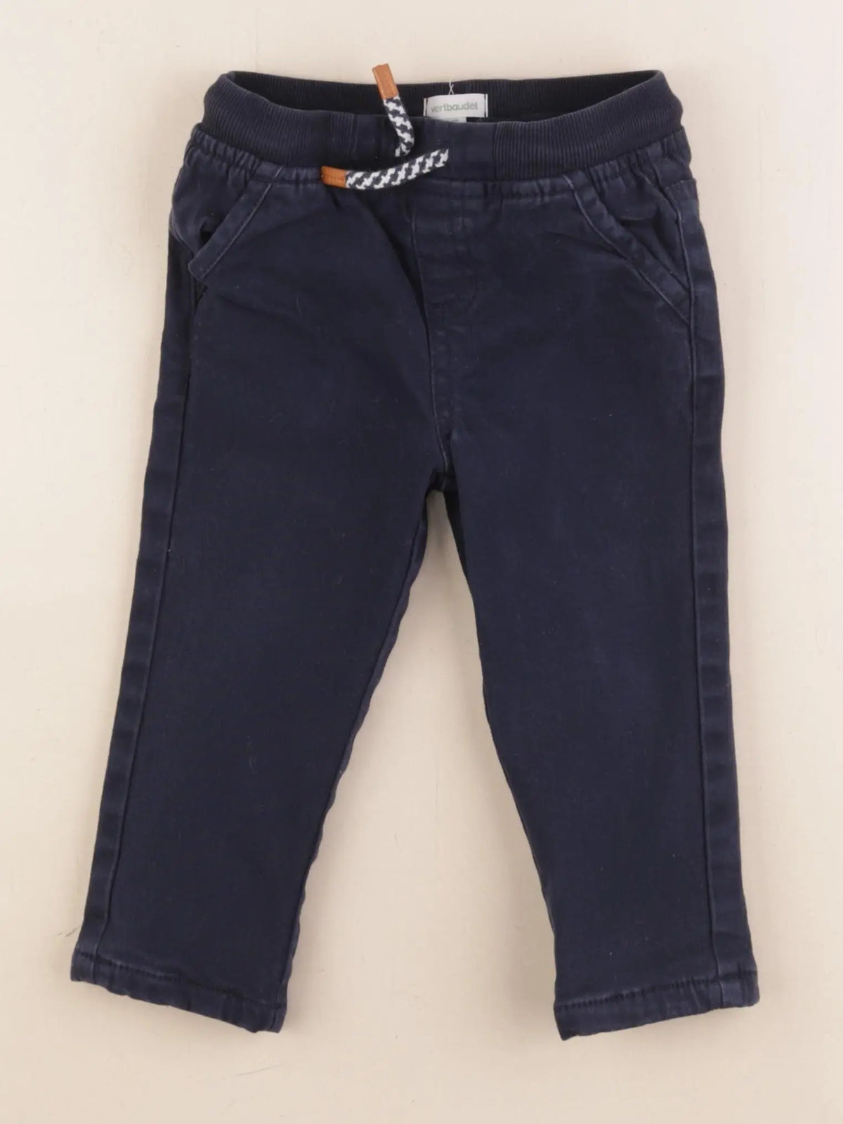 Vertbaudet - pantalon doublé bleu - 24 mois