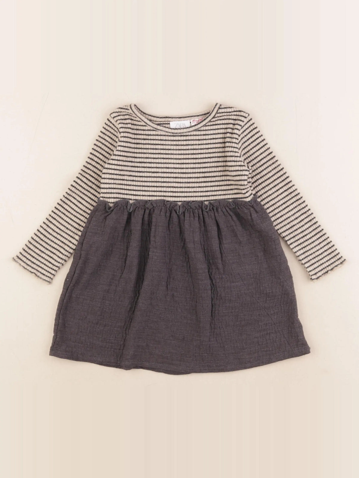 Zara - robe gris - 9/12 mois