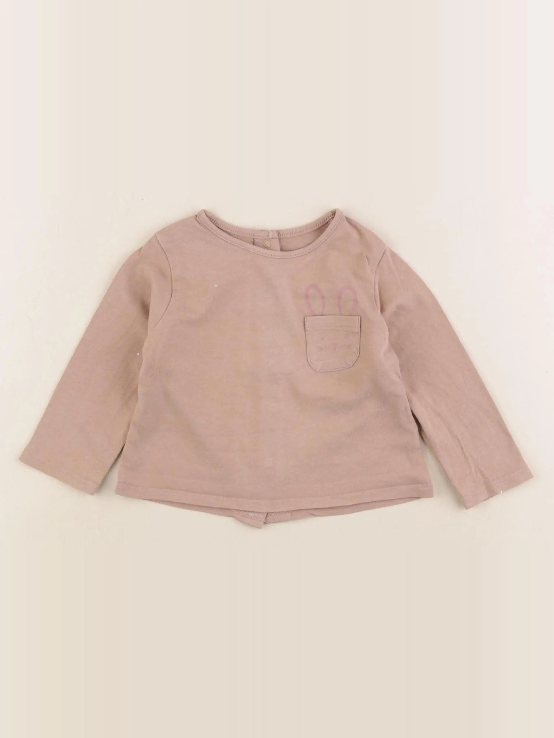 Vertbaudet - tee-shirt marron - 6 mois