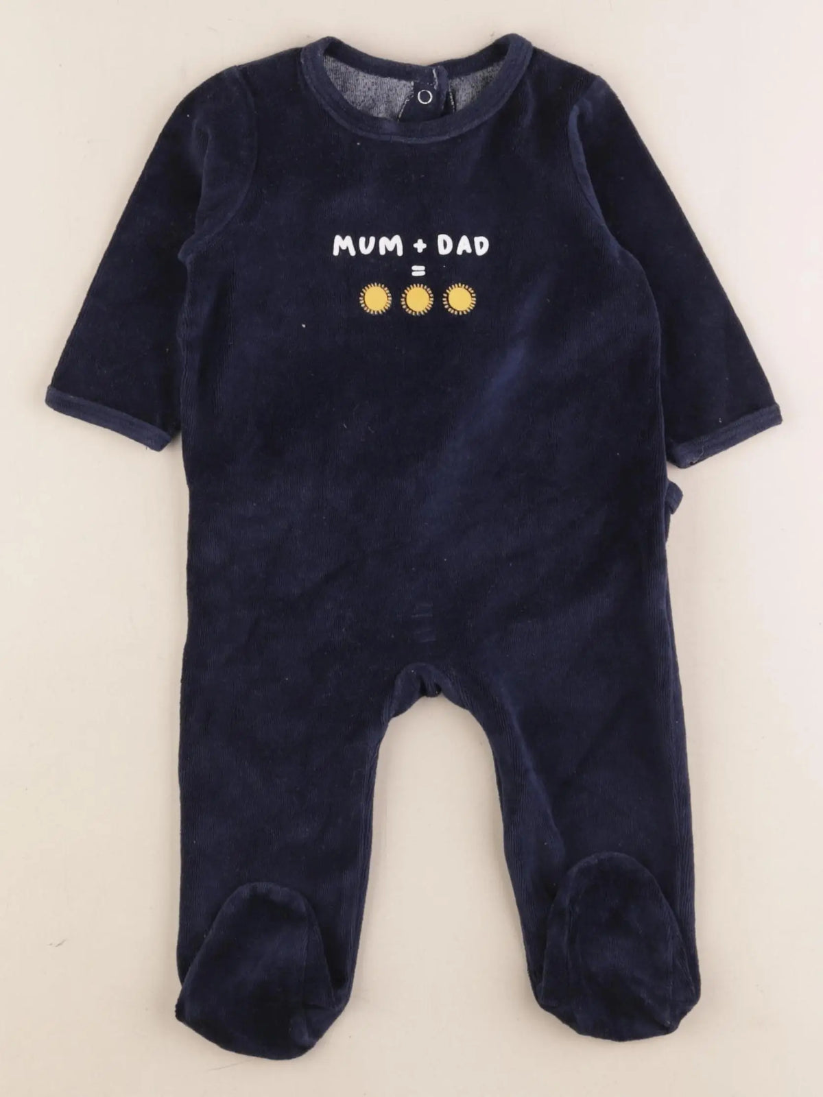 Vertbaudet - pyjama velours bleu - 6 mois