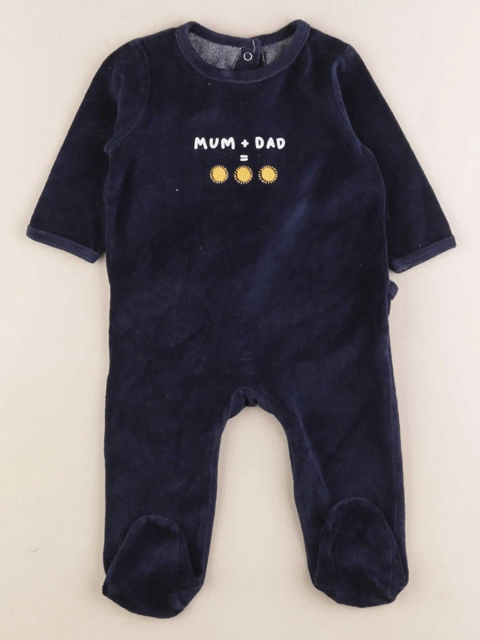 Vertbaudet - pyjama velours bleu - 6 mois
