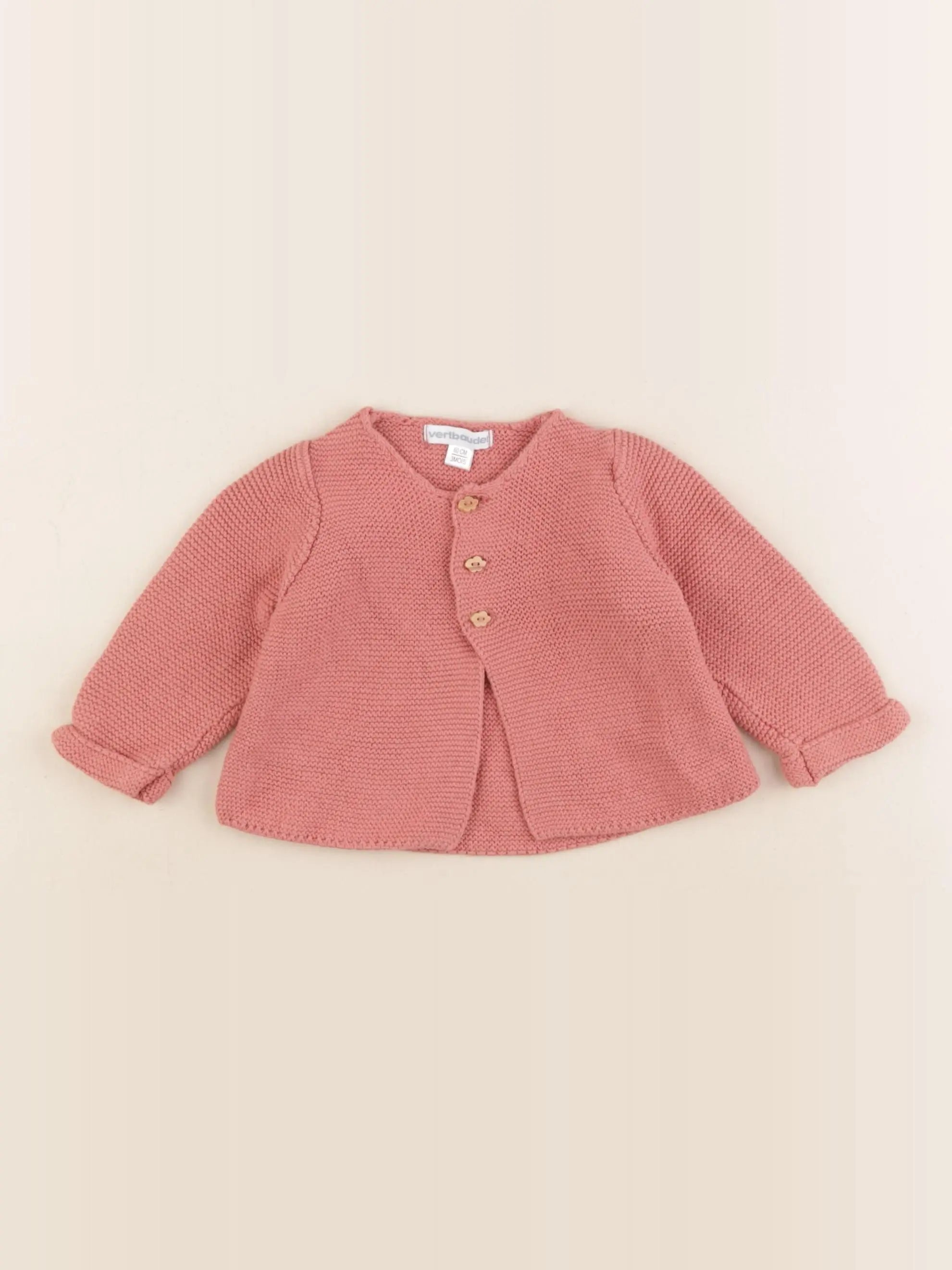 La Redoute - gilet rose - 3 mois
