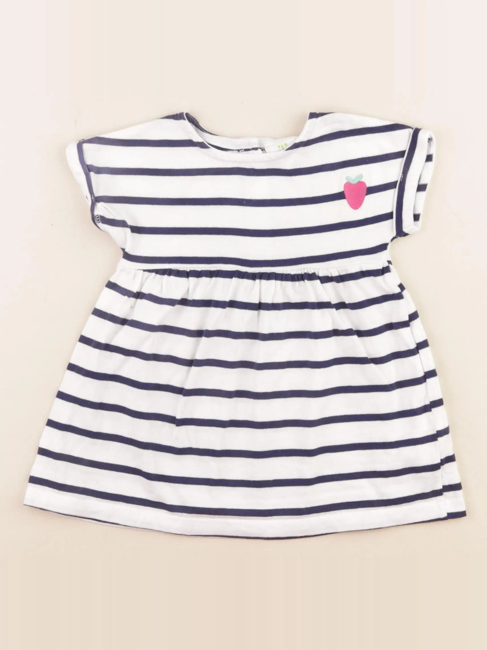 Tape à l'oeil - robe blanc, bleu - 6 mois