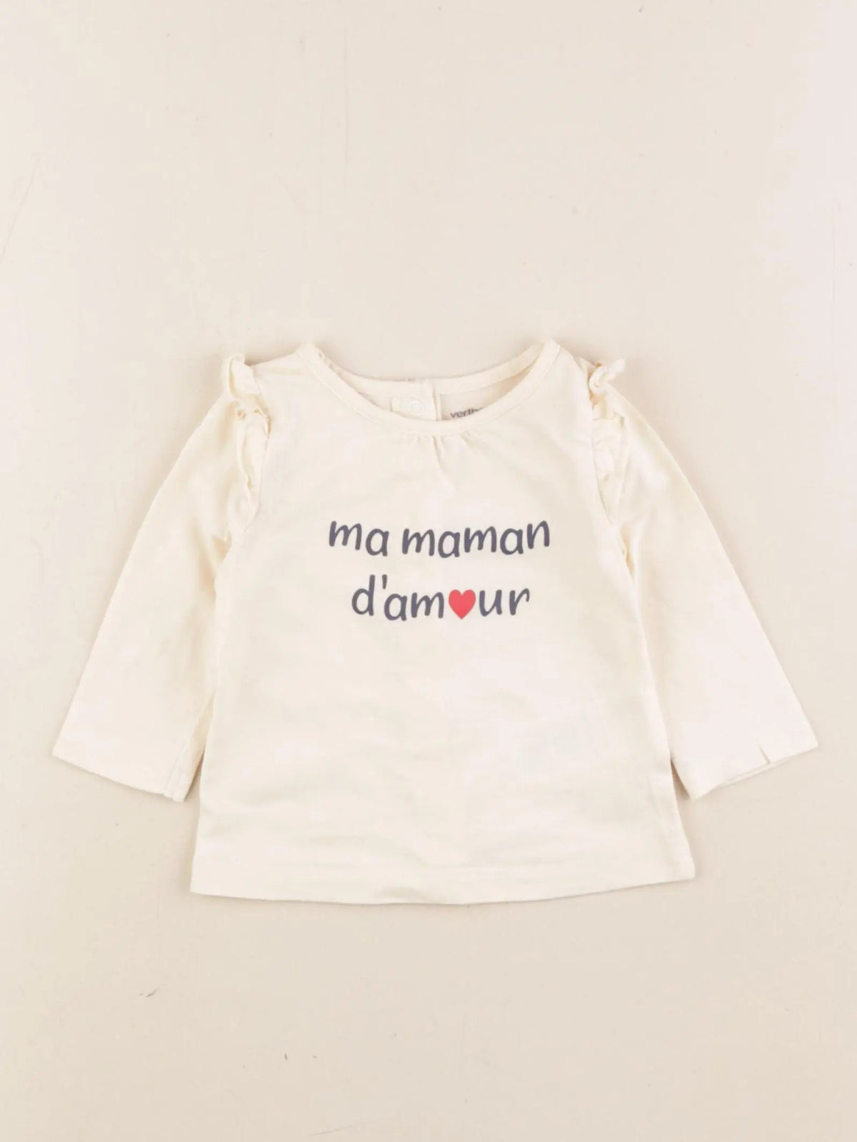 Vertbaudet - tee-shirt beige - 3 mois