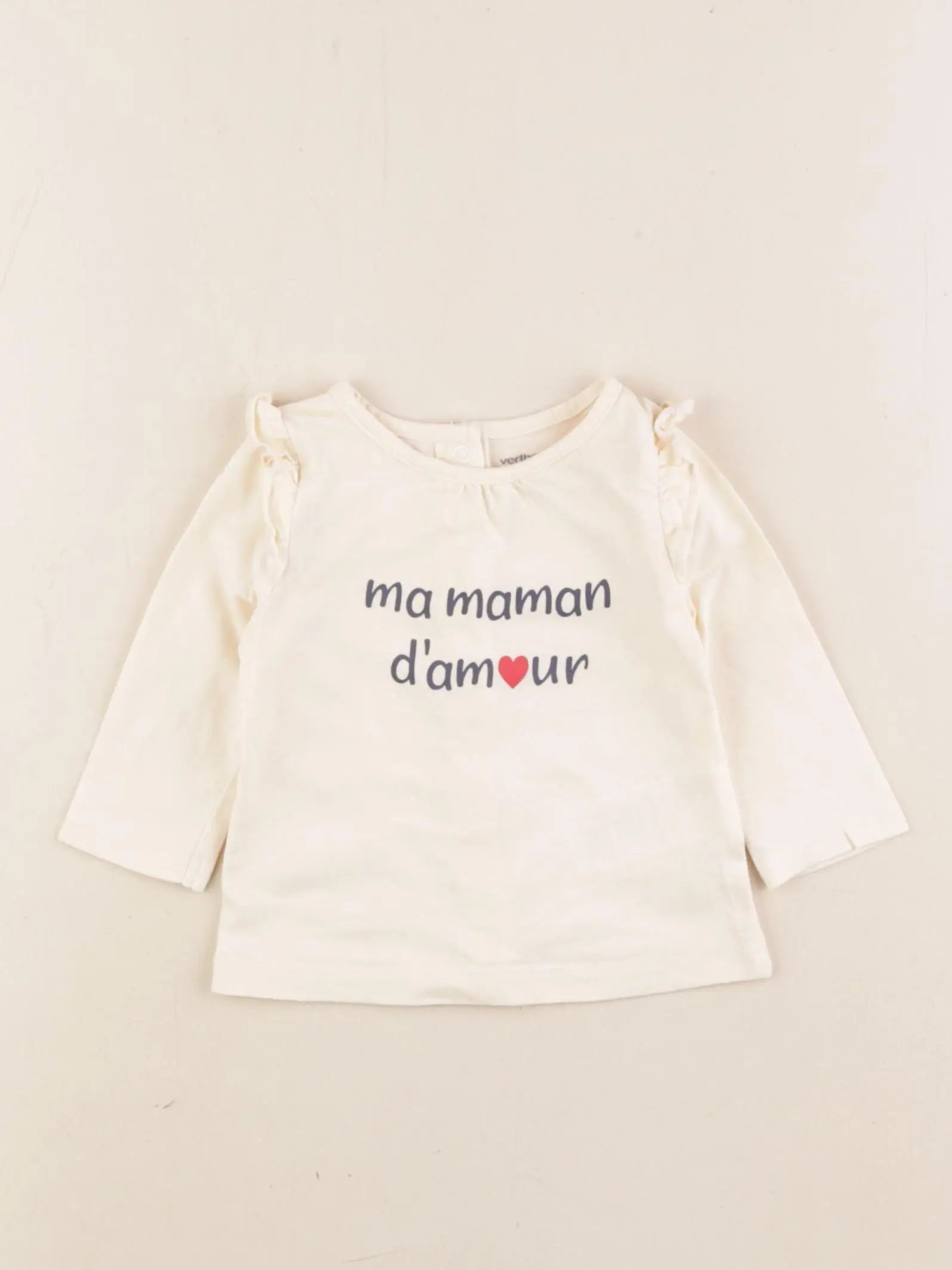 Vertbaudet - tee-shirt beige - 3 mois