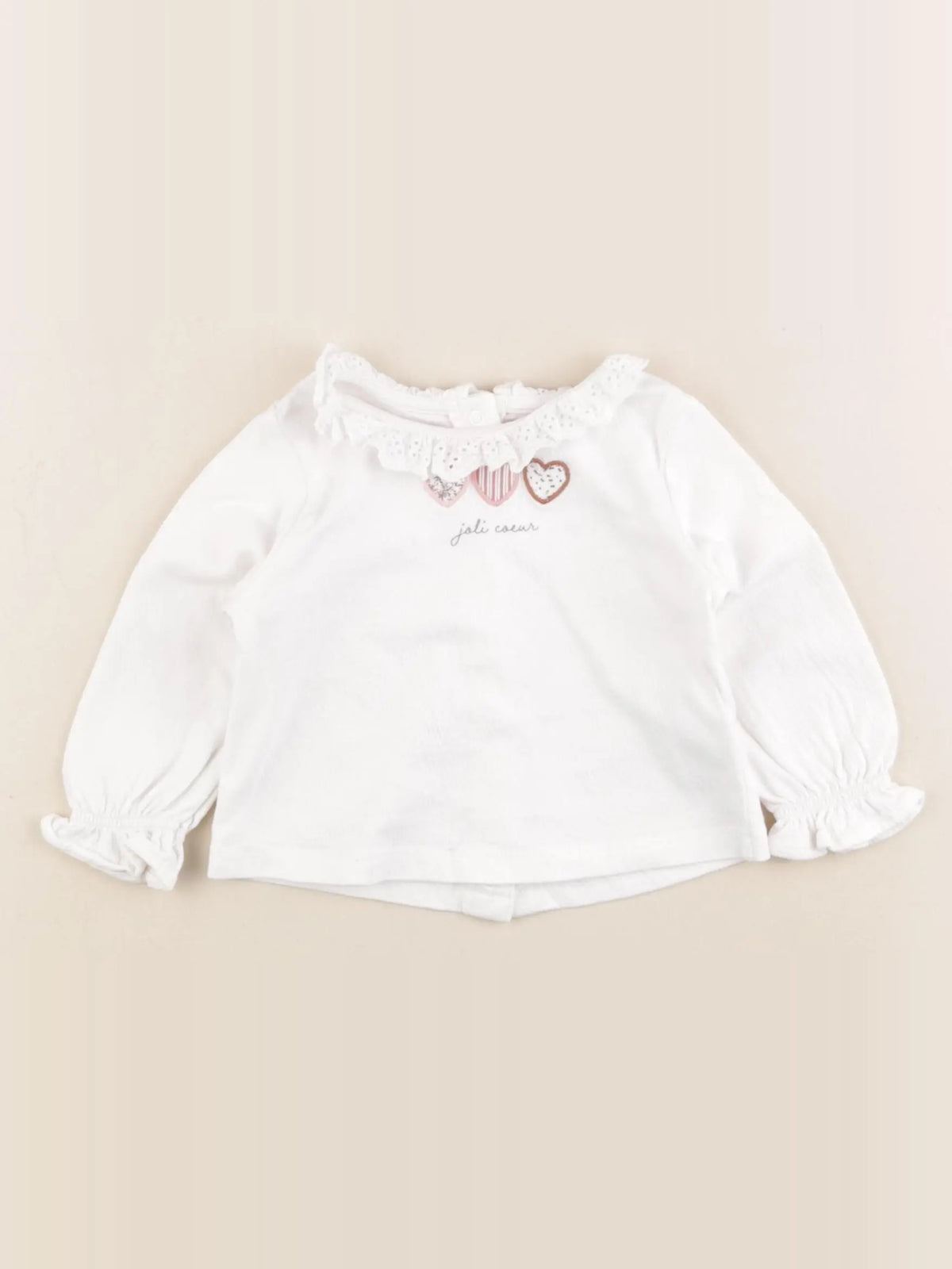 Vertbaudet - tee-shirt blanc - 6 mois