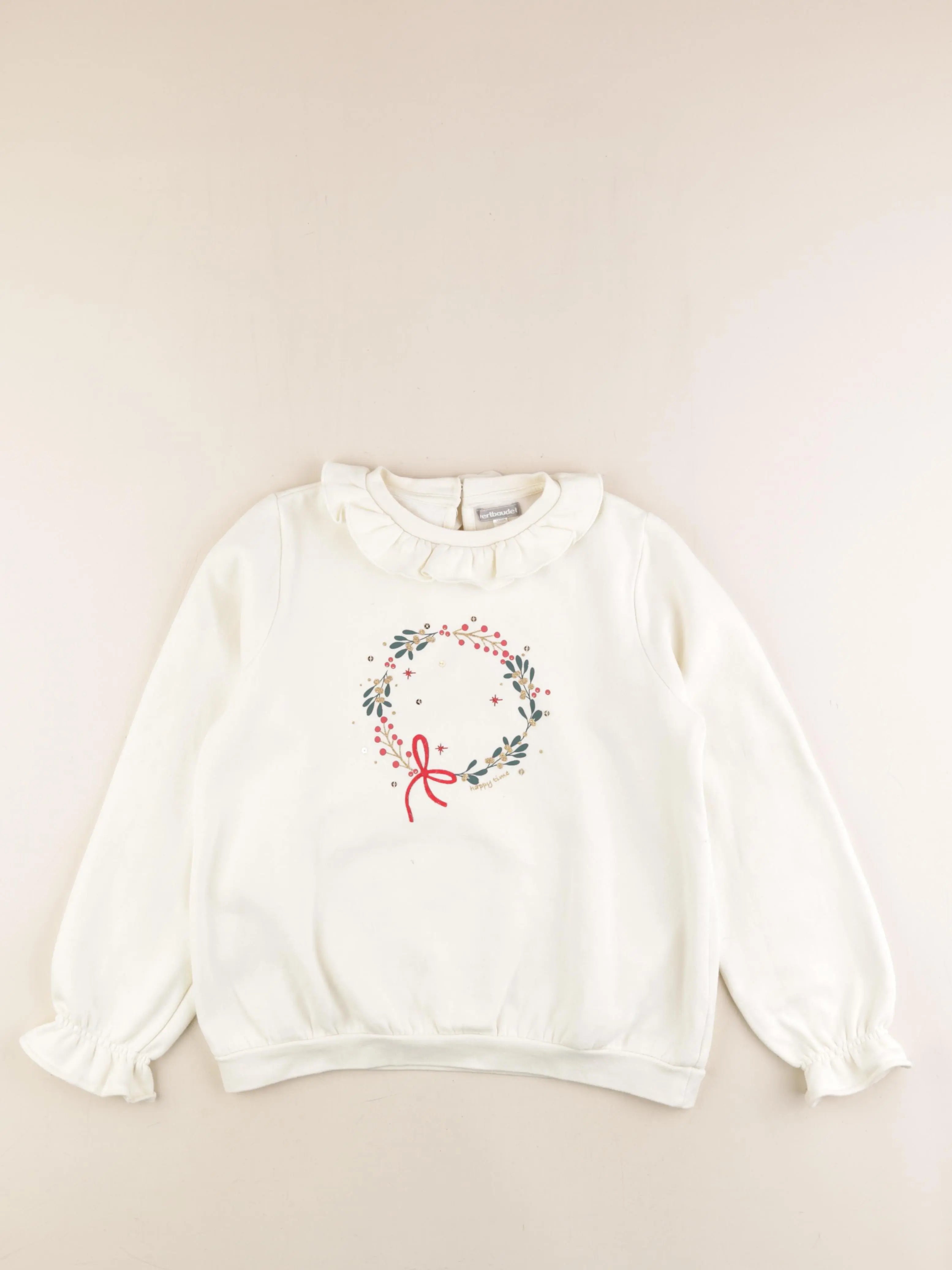 Vertbaudet - sweat beige - 12 ans