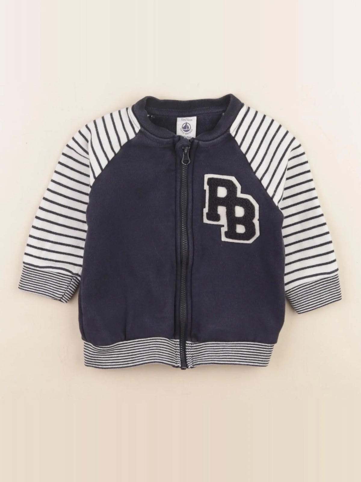 Petit Bateau - sweat bleu - 12 mois