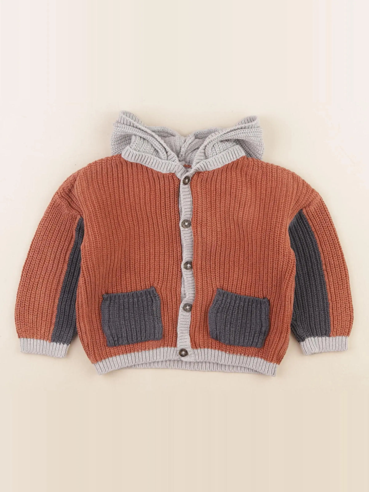 Vertbaudet - gilet marron - 18 mois