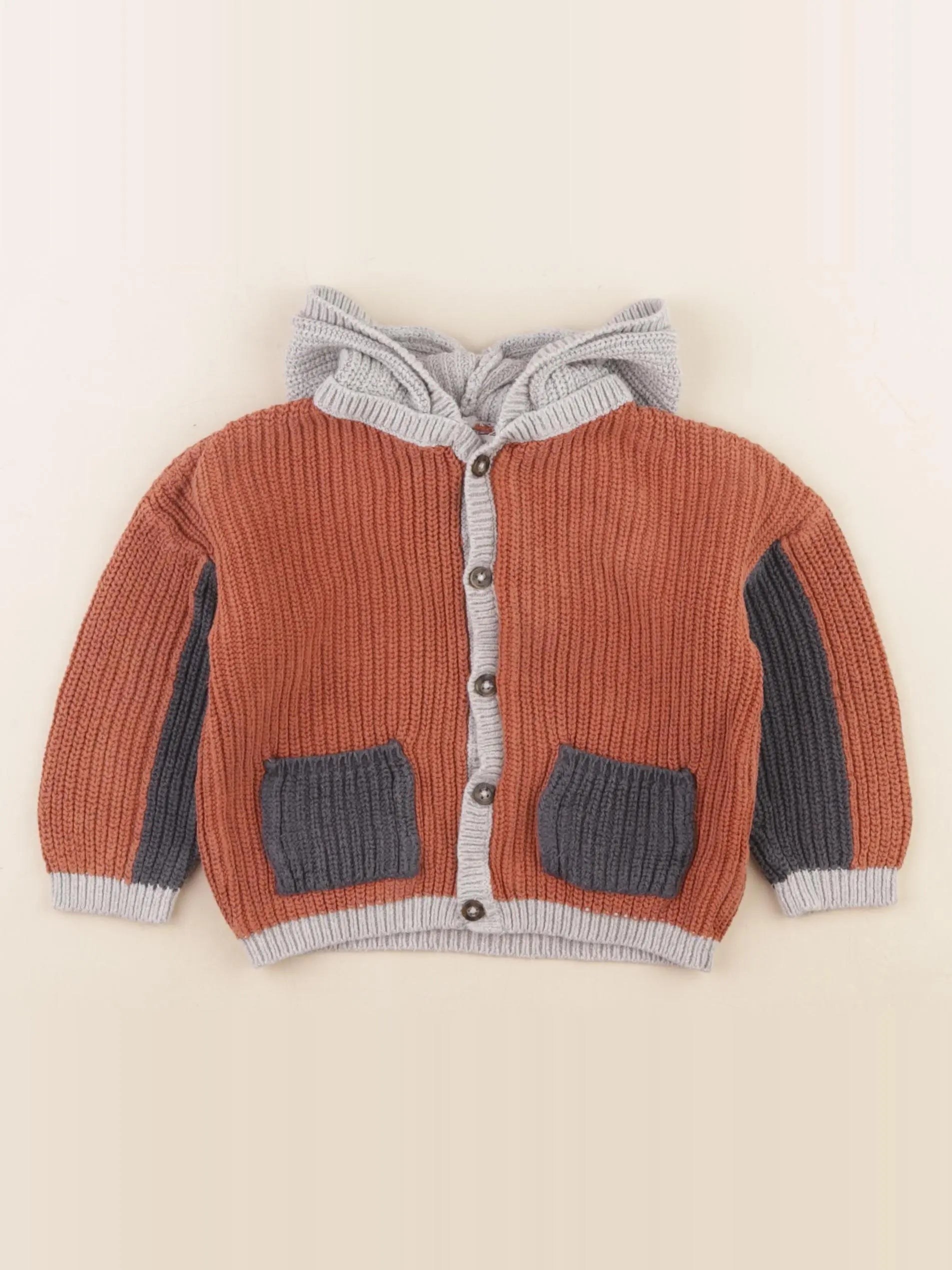 Vertbaudet - gilet marron - 18 mois