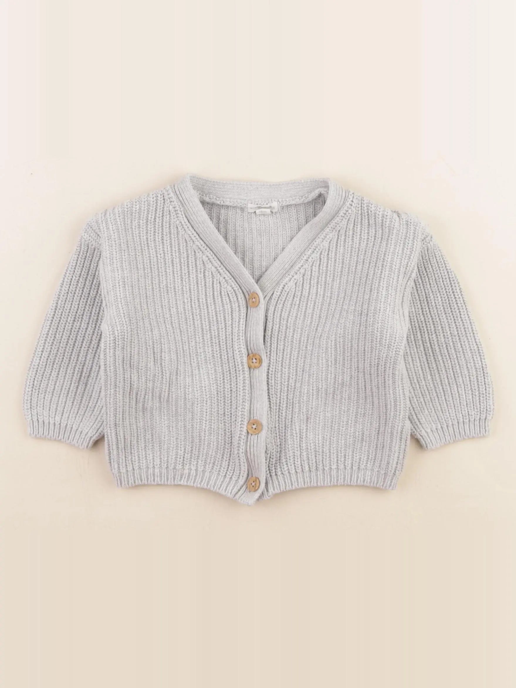 Vertbaudet - gilet gris - 12 mois