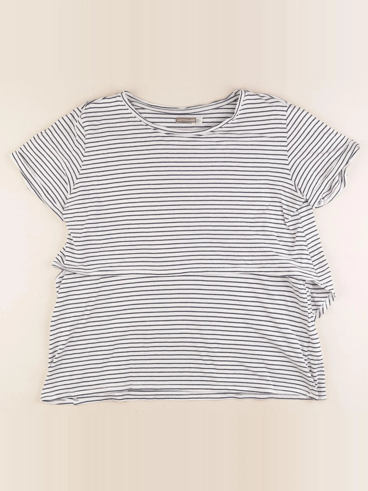 Vertbaudet - tee-shirt allaitement blanc, bleu - 42 à 44