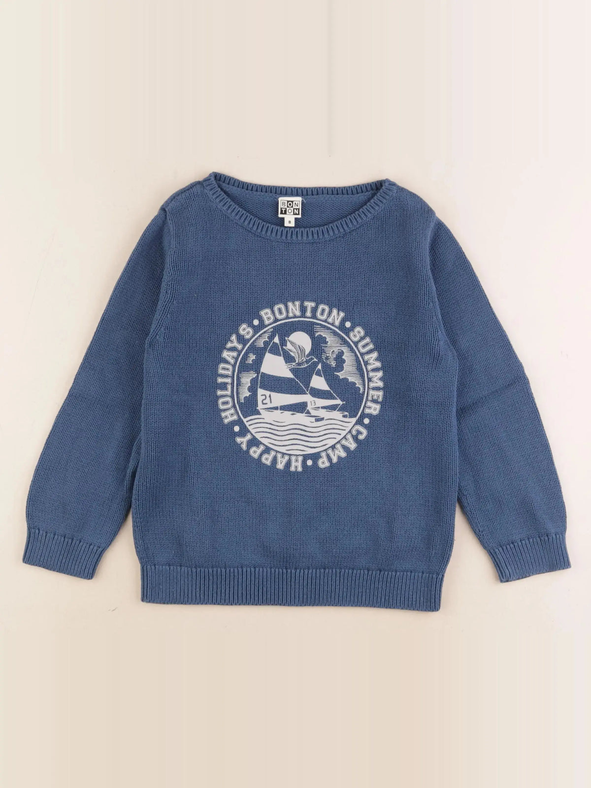 Bonton - pull bleu - 8 ans