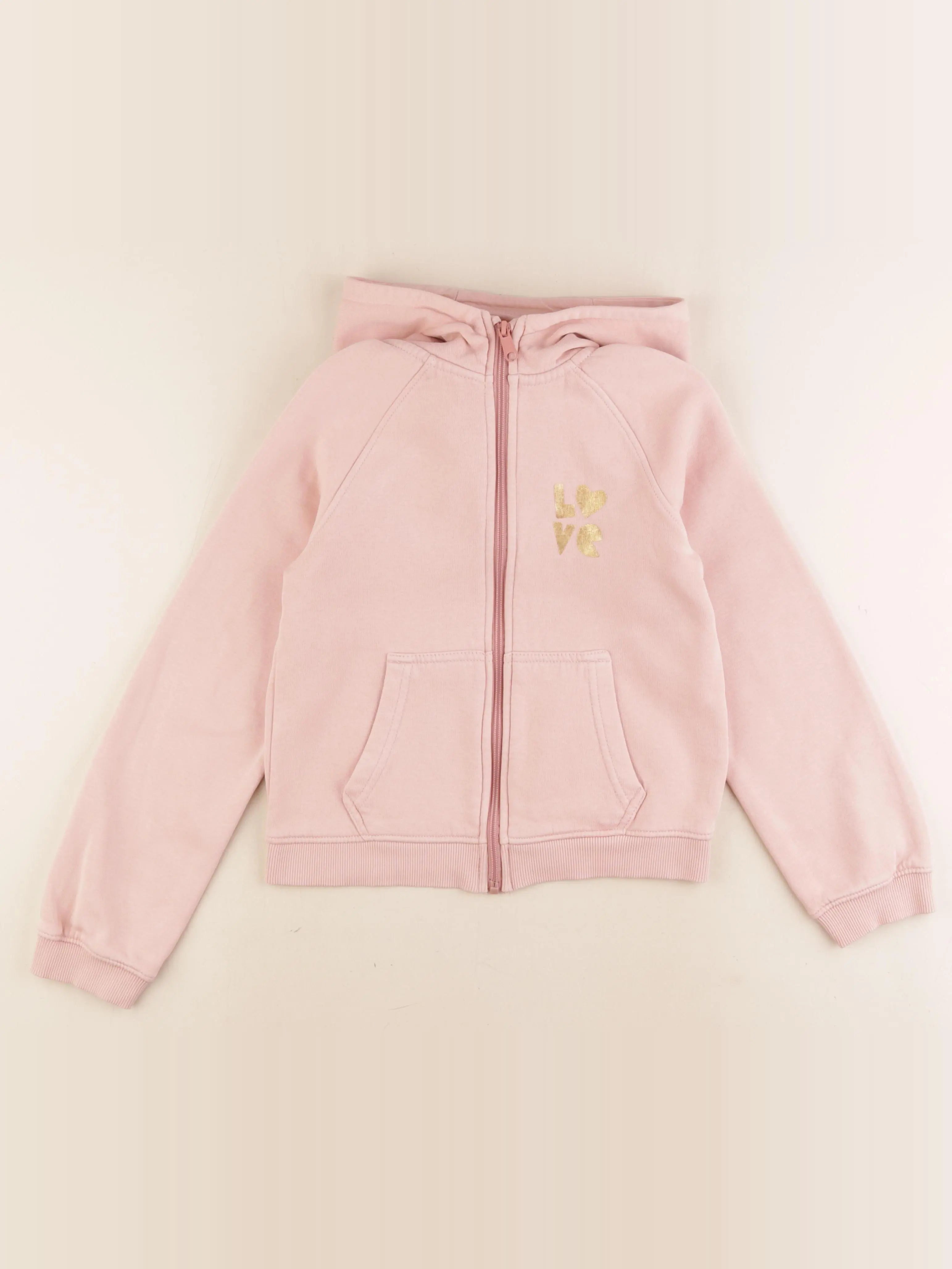 Vertbaudet - sweat rose - 10 ans