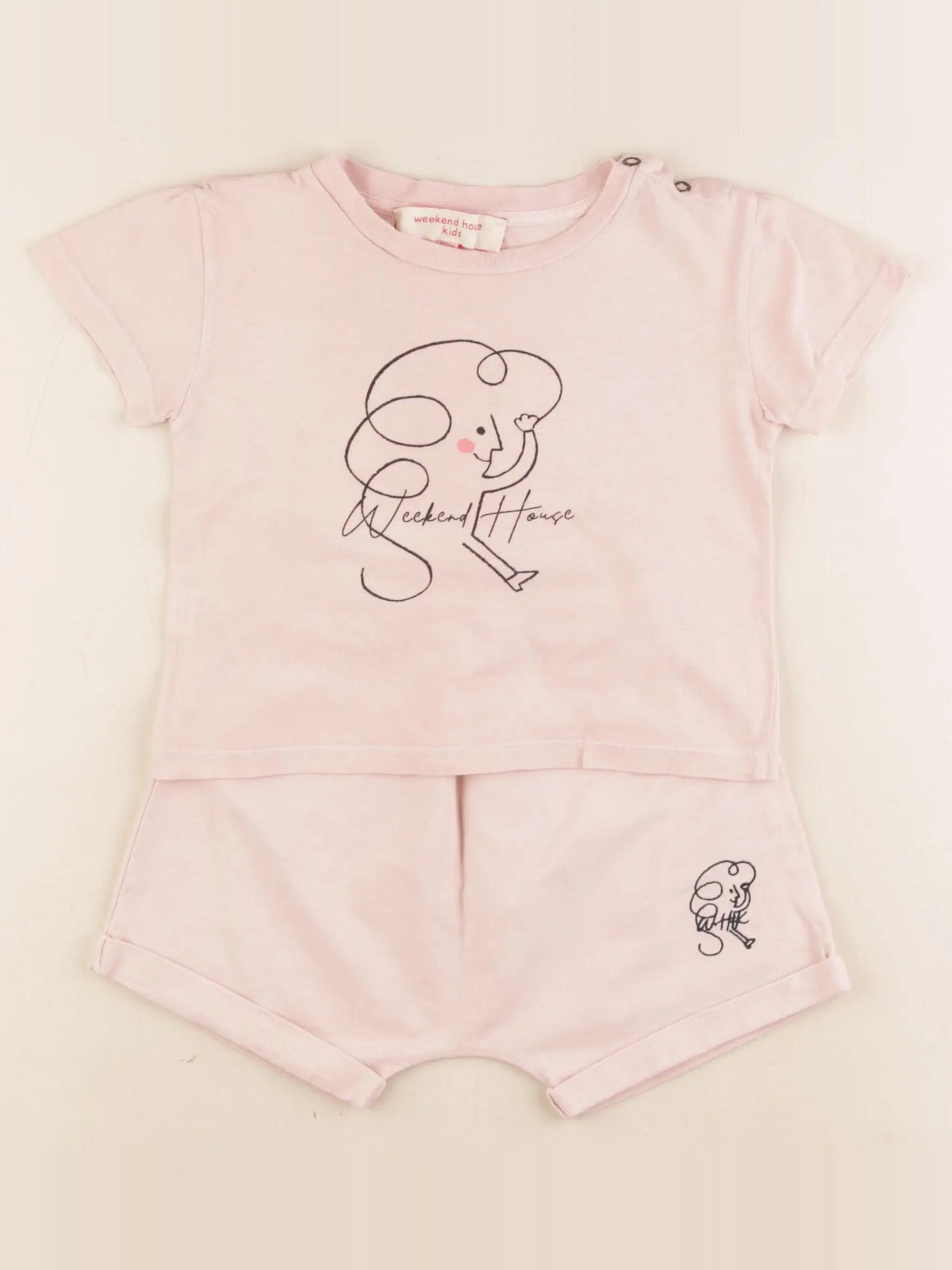 Weekend house kids - pyjama coton rose - 18/24 mois