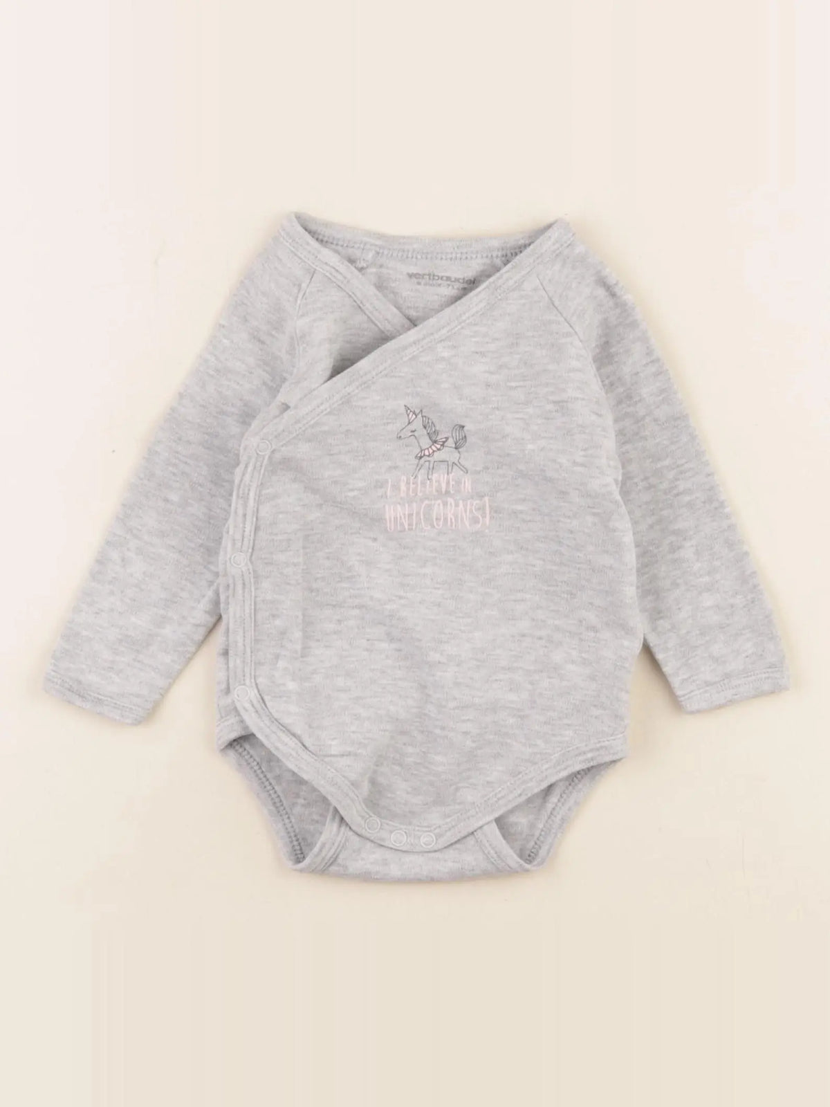 Vertbaudet - body gris - 9 mois