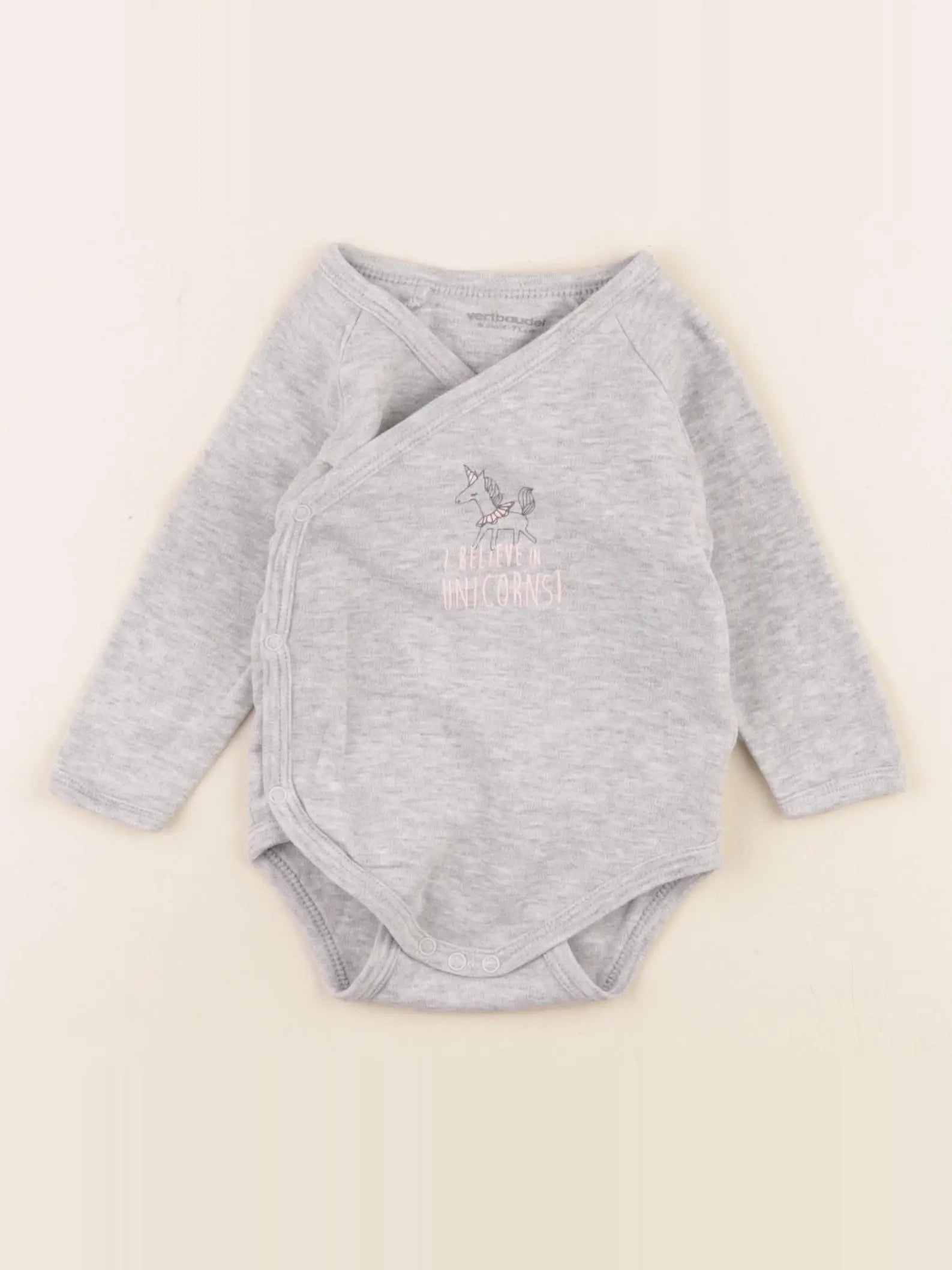 Vertbaudet - body gris - 9 mois