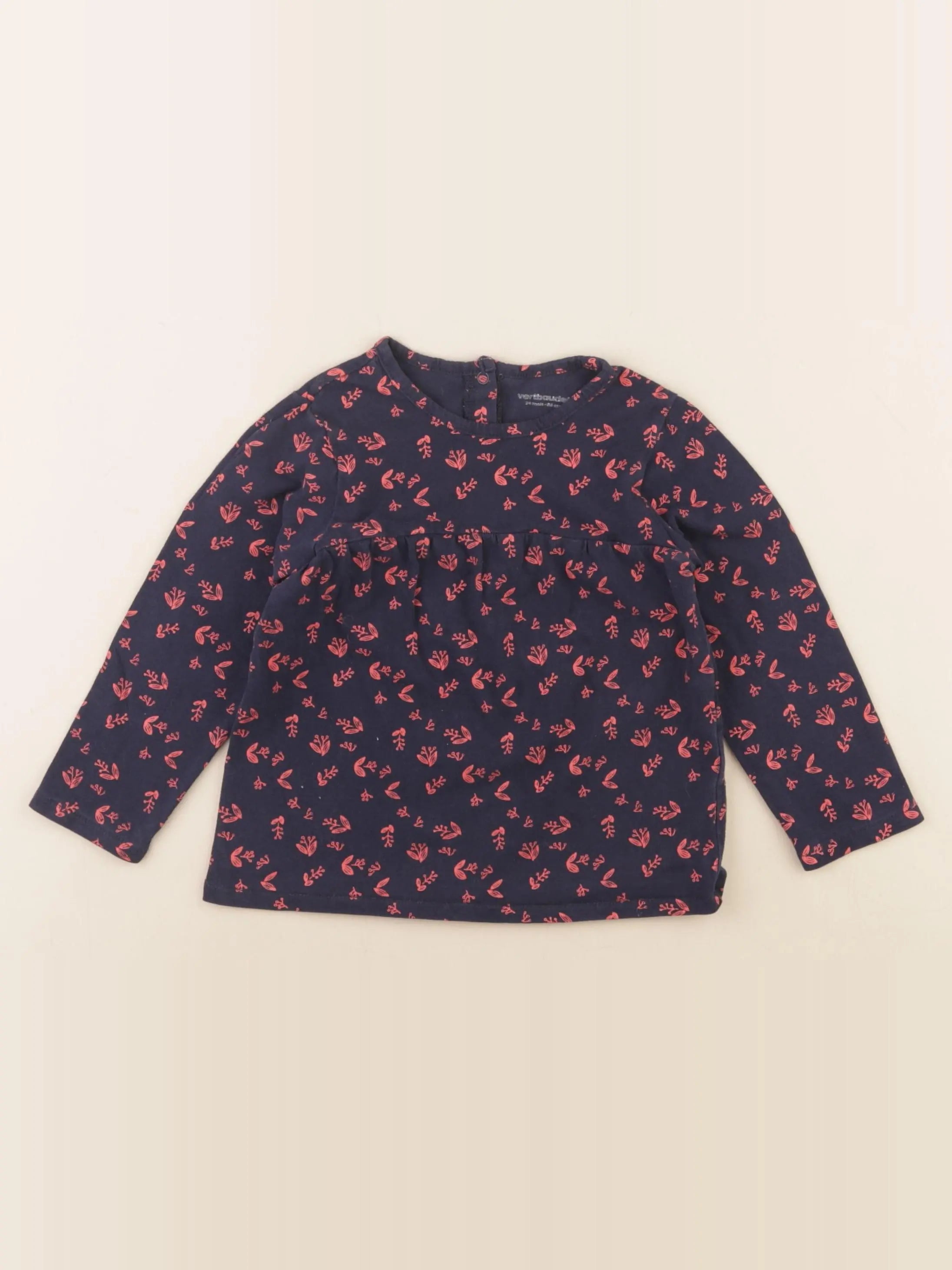 Vertbaudet - tee-shirt bleu, rose - 24 mois