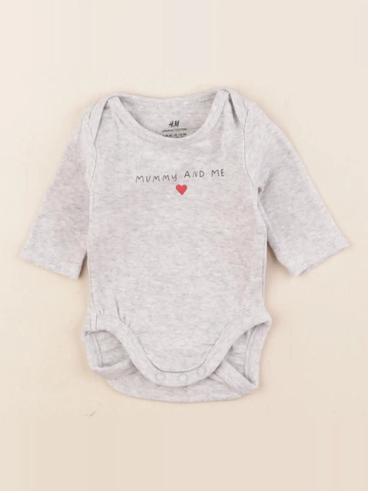 H&M - body gris - 0 mois