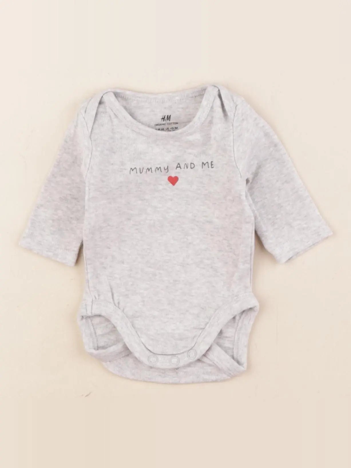 H&M - body gris - 0 mois