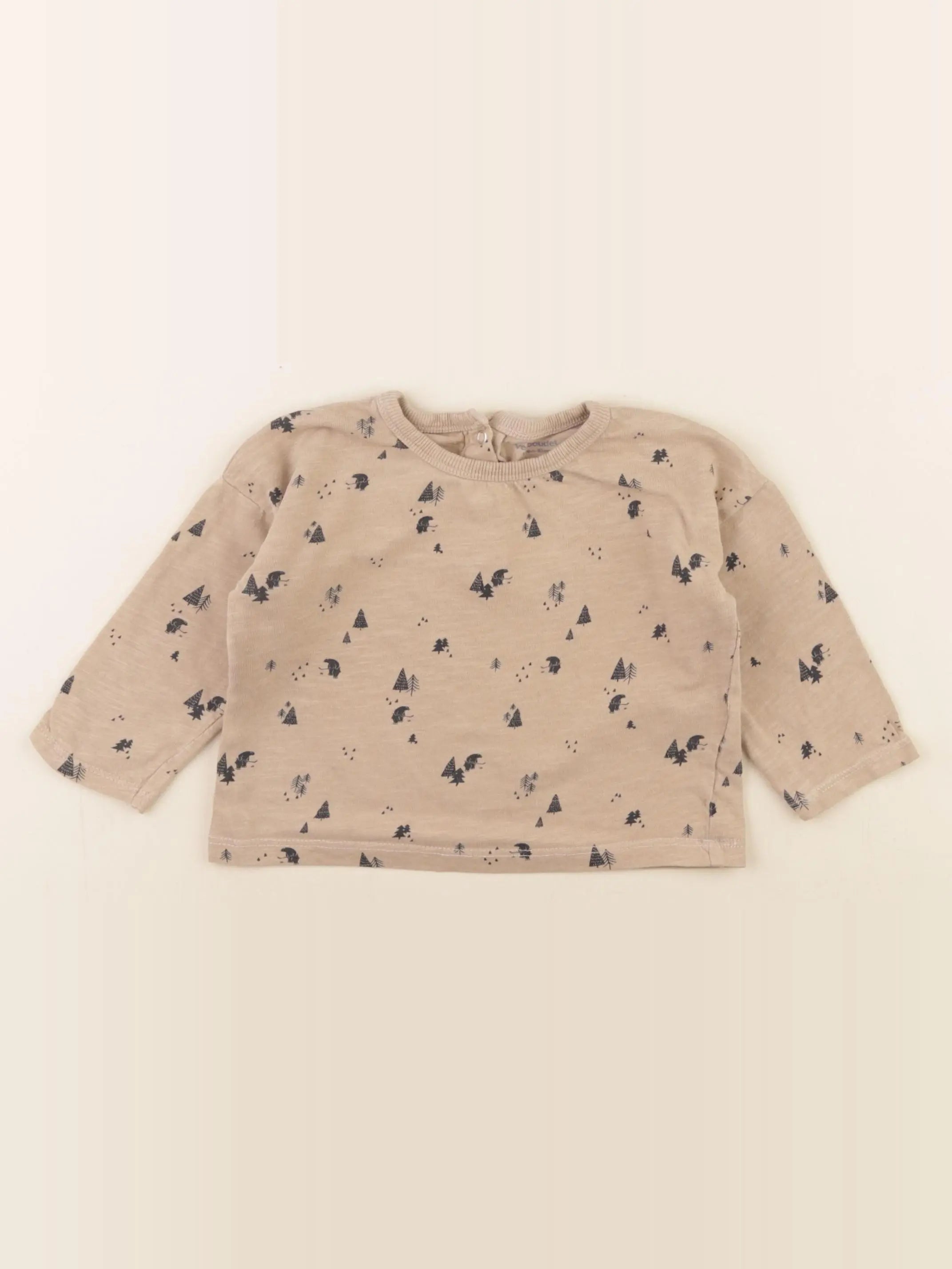 Vertbaudet - tee-shirt marron - 18 mois