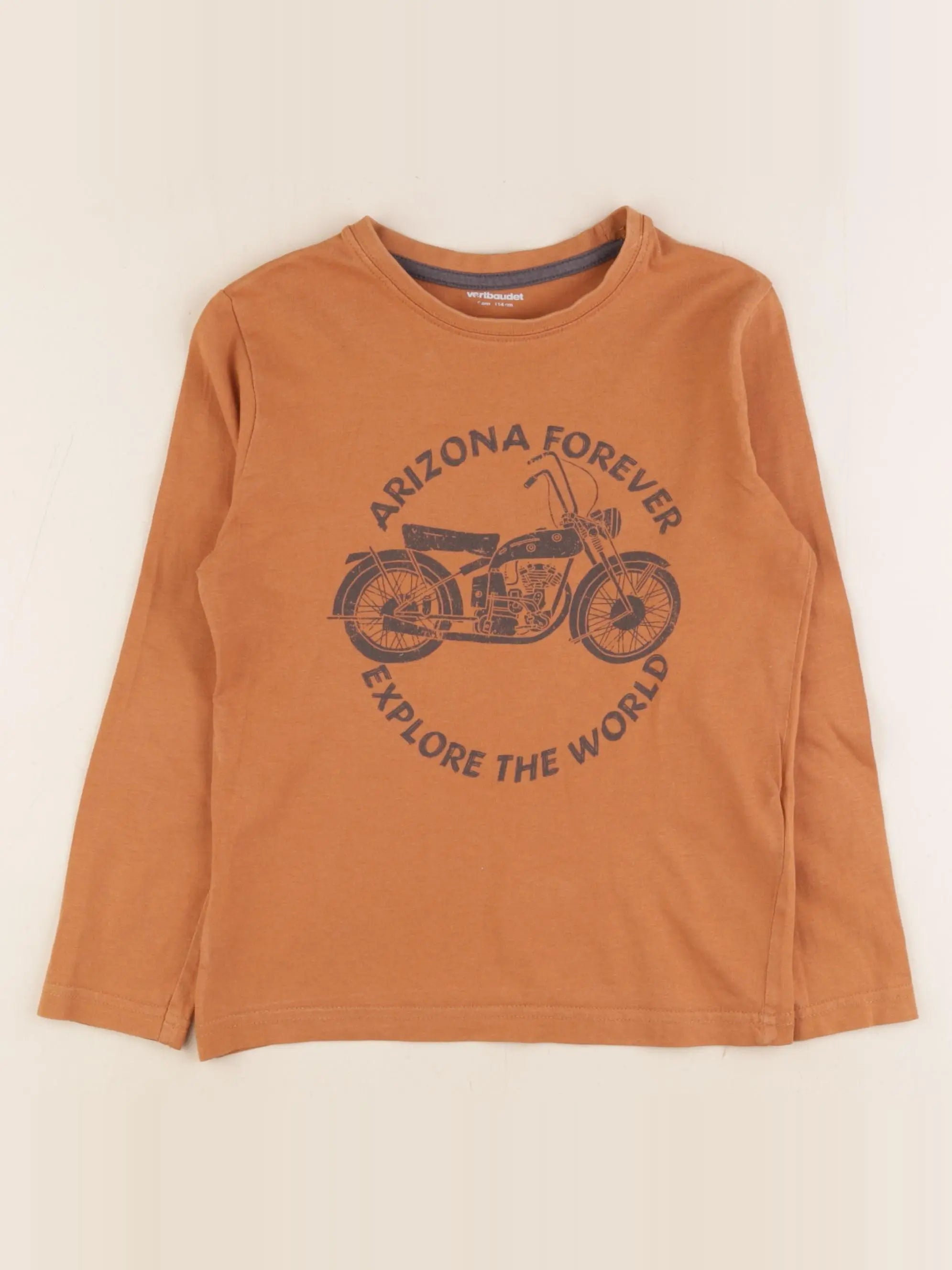 Vertbaudet - tee-shirt marron - 6 ans