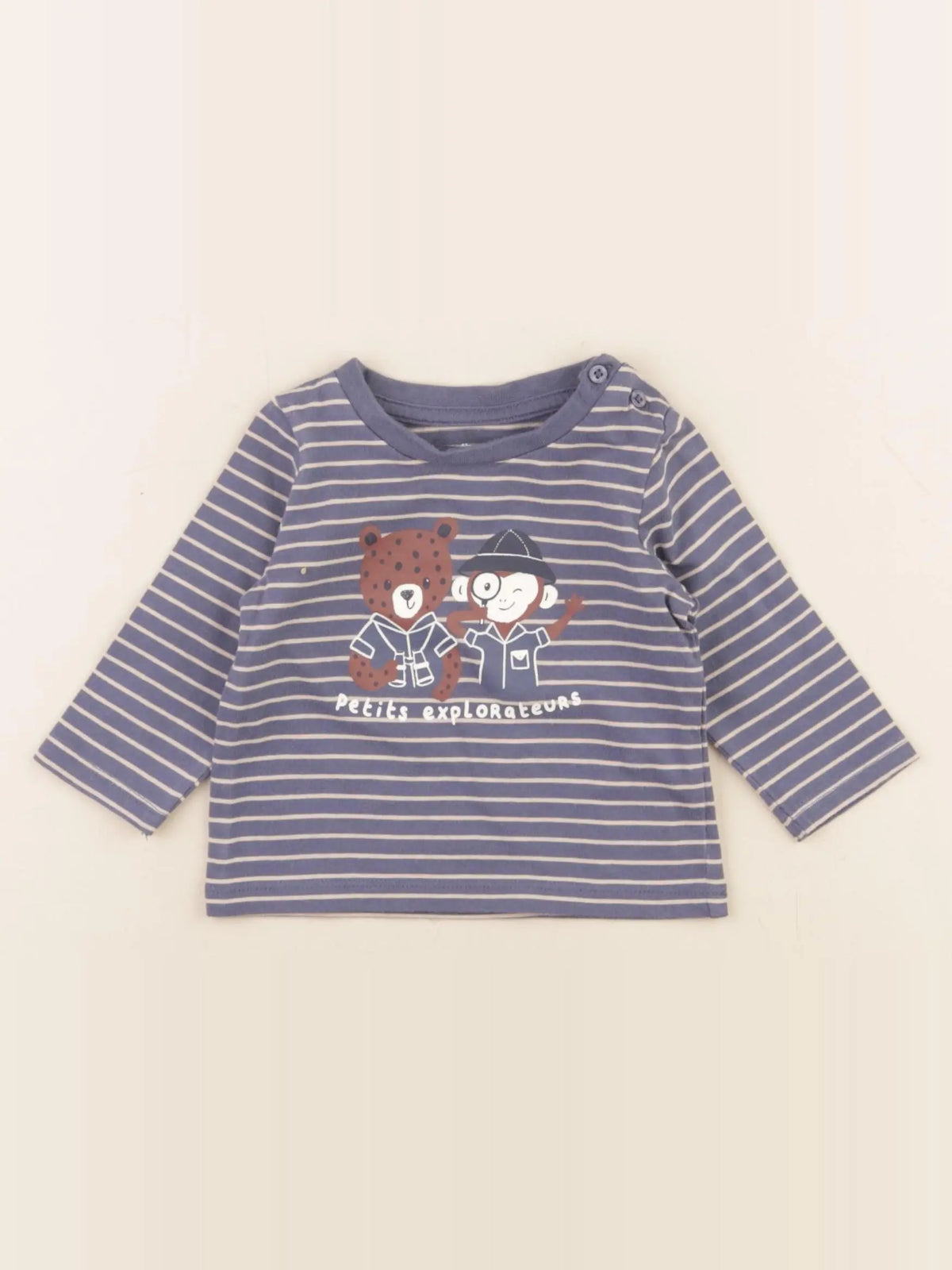 Vertbaudet - tee-shirt bleu - 3 mois