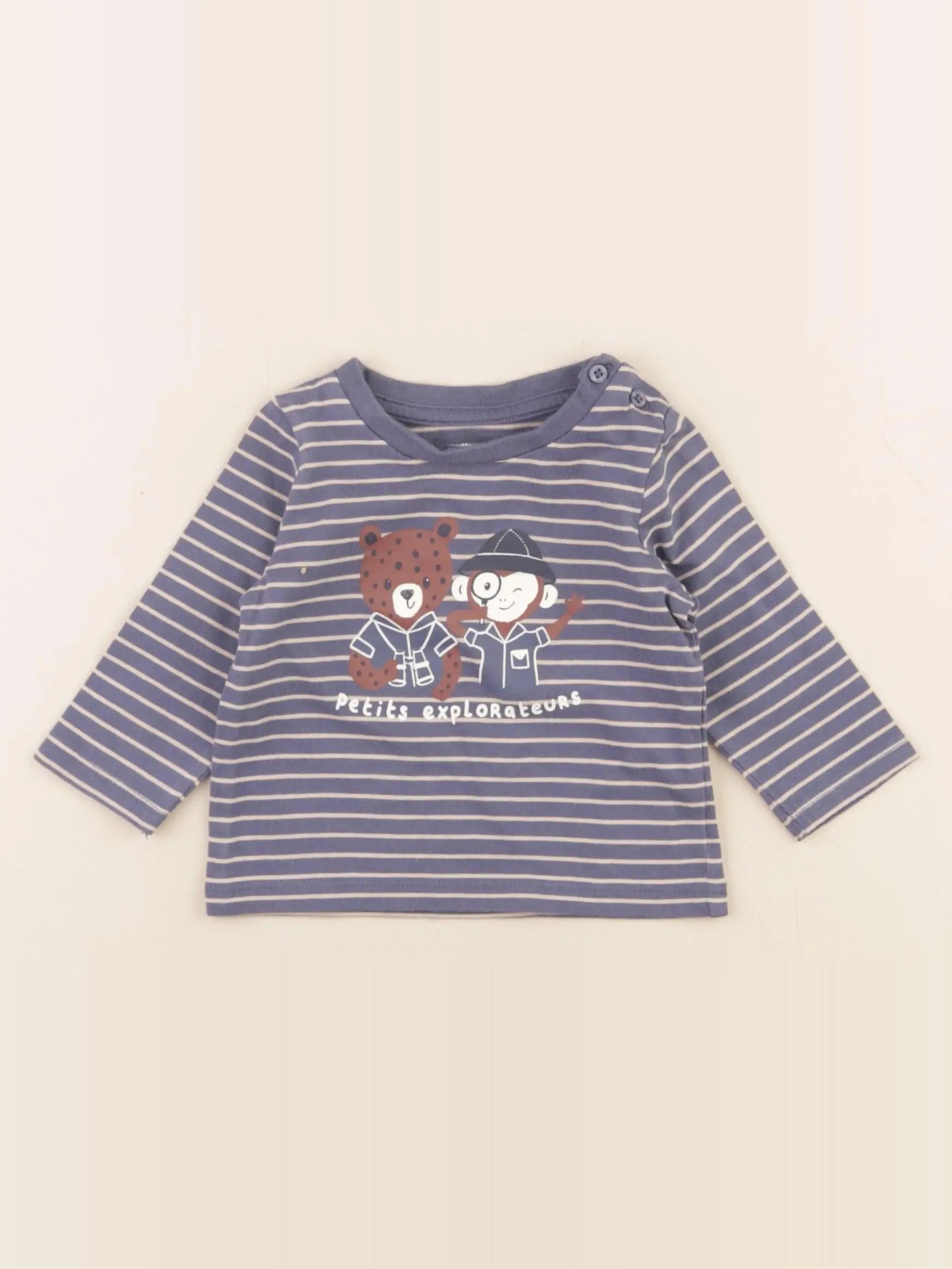 Vertbaudet - tee-shirt bleu - 3 mois