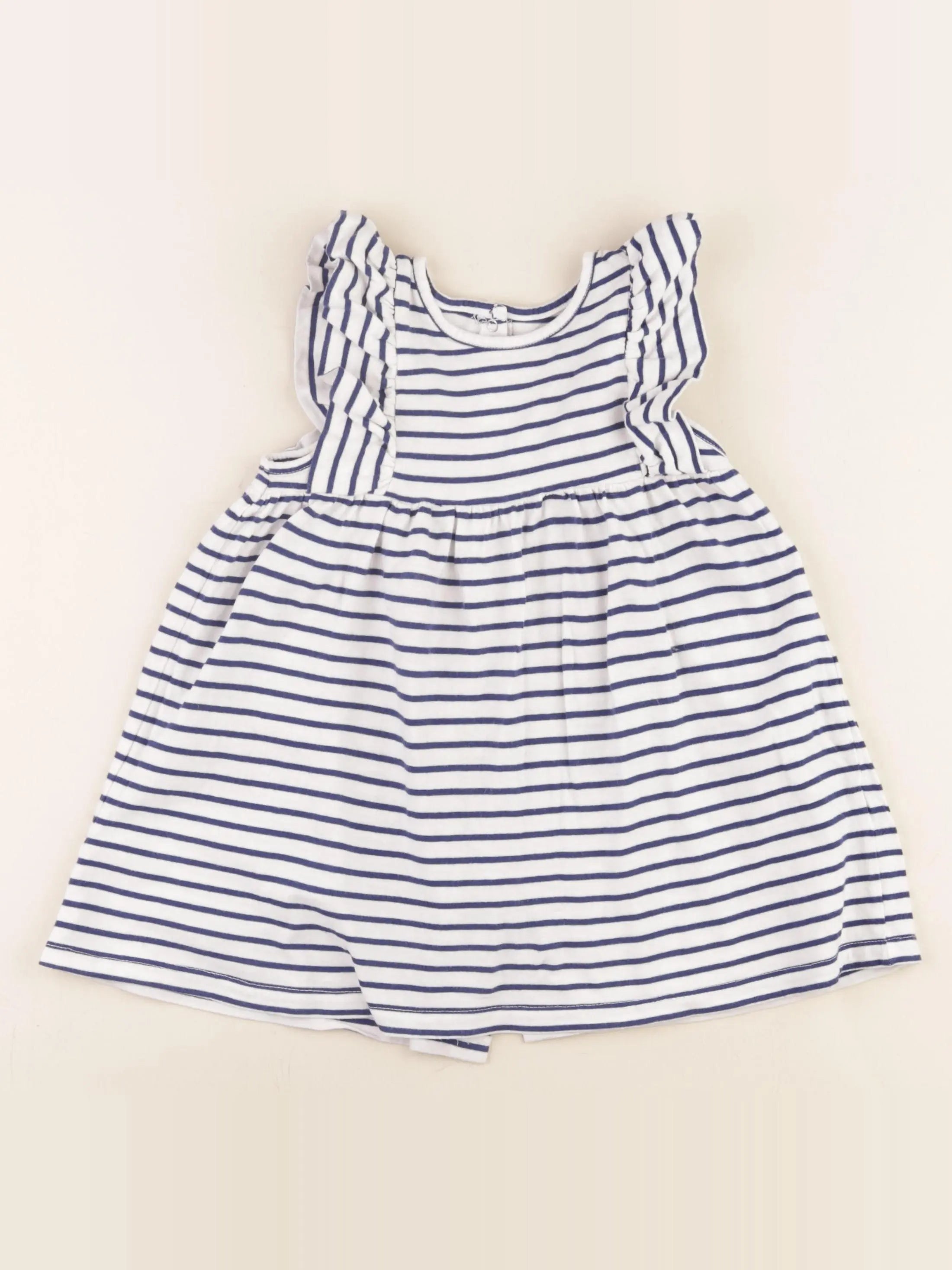 Vertbaudet - robe bleu, blanc - 24 mois