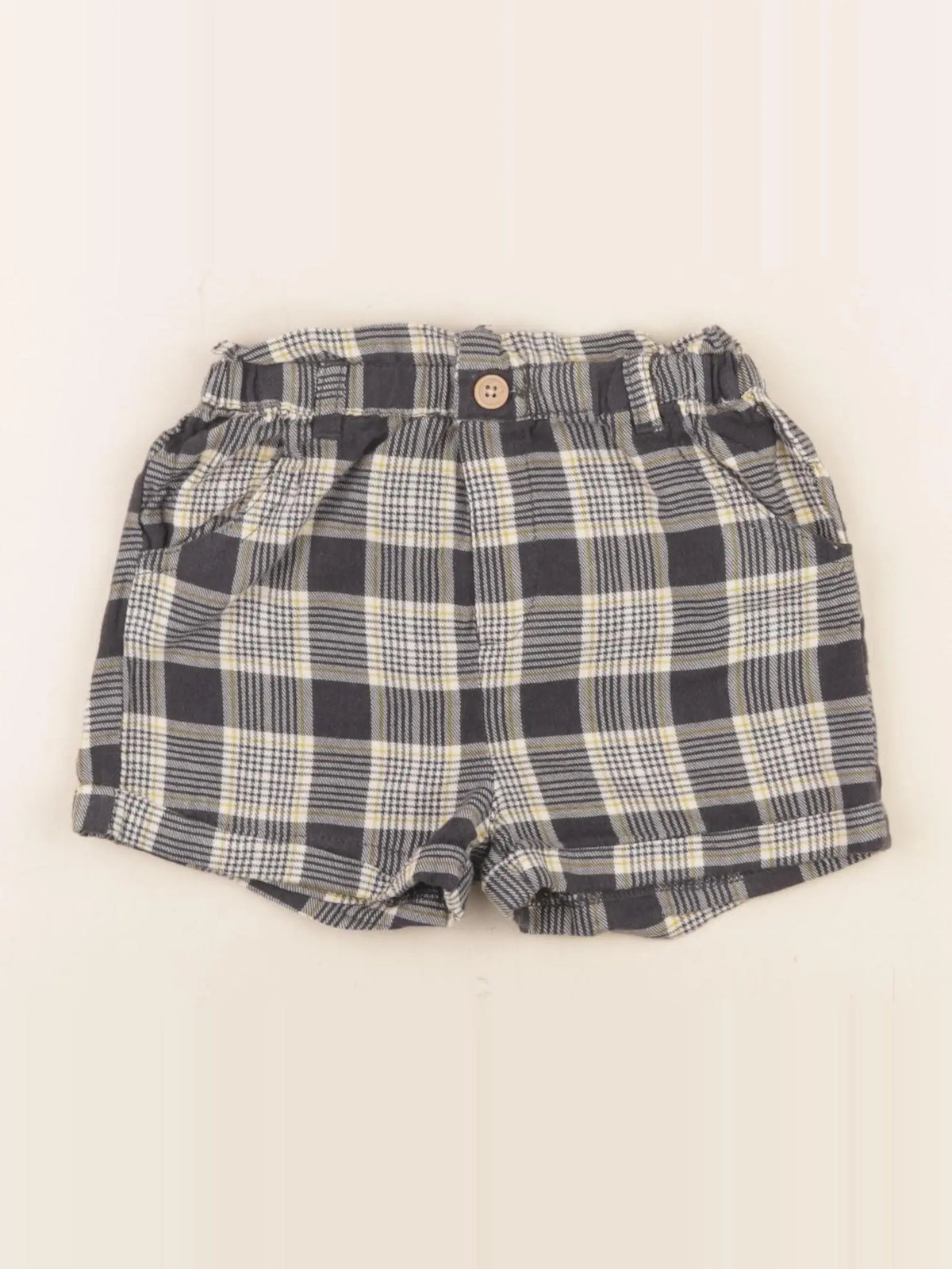 Vertbaudet - short gris, jaune, marron - 36 mois